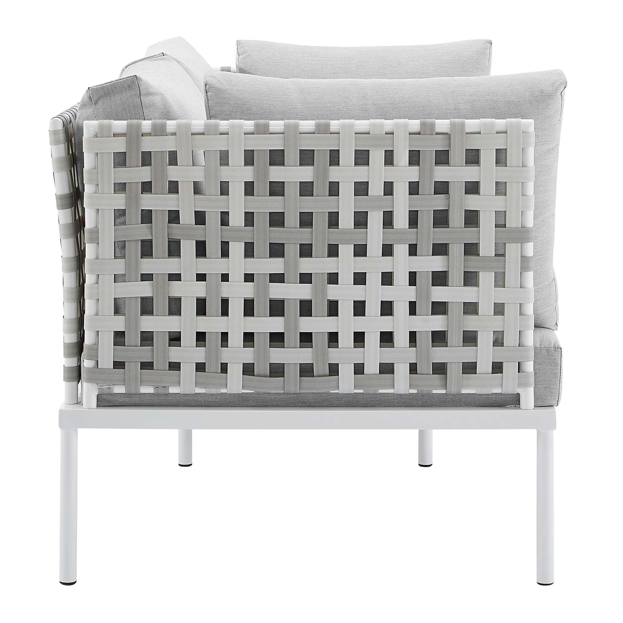 Harmony Sunbrella® Basket Weave Outdoor Patio Aluminum Loveseat