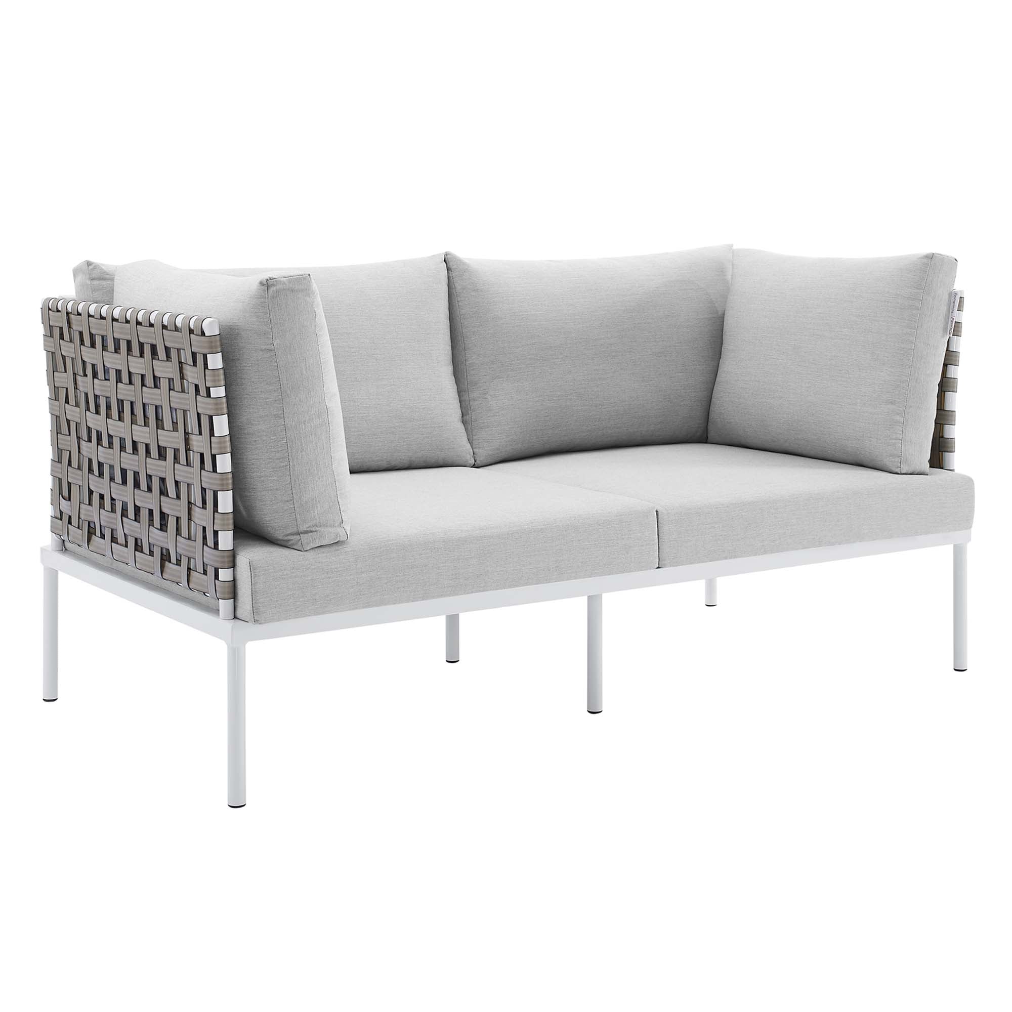 Harmony Sunbrella® Basket Weave Outdoor Patio Aluminum Loveseat