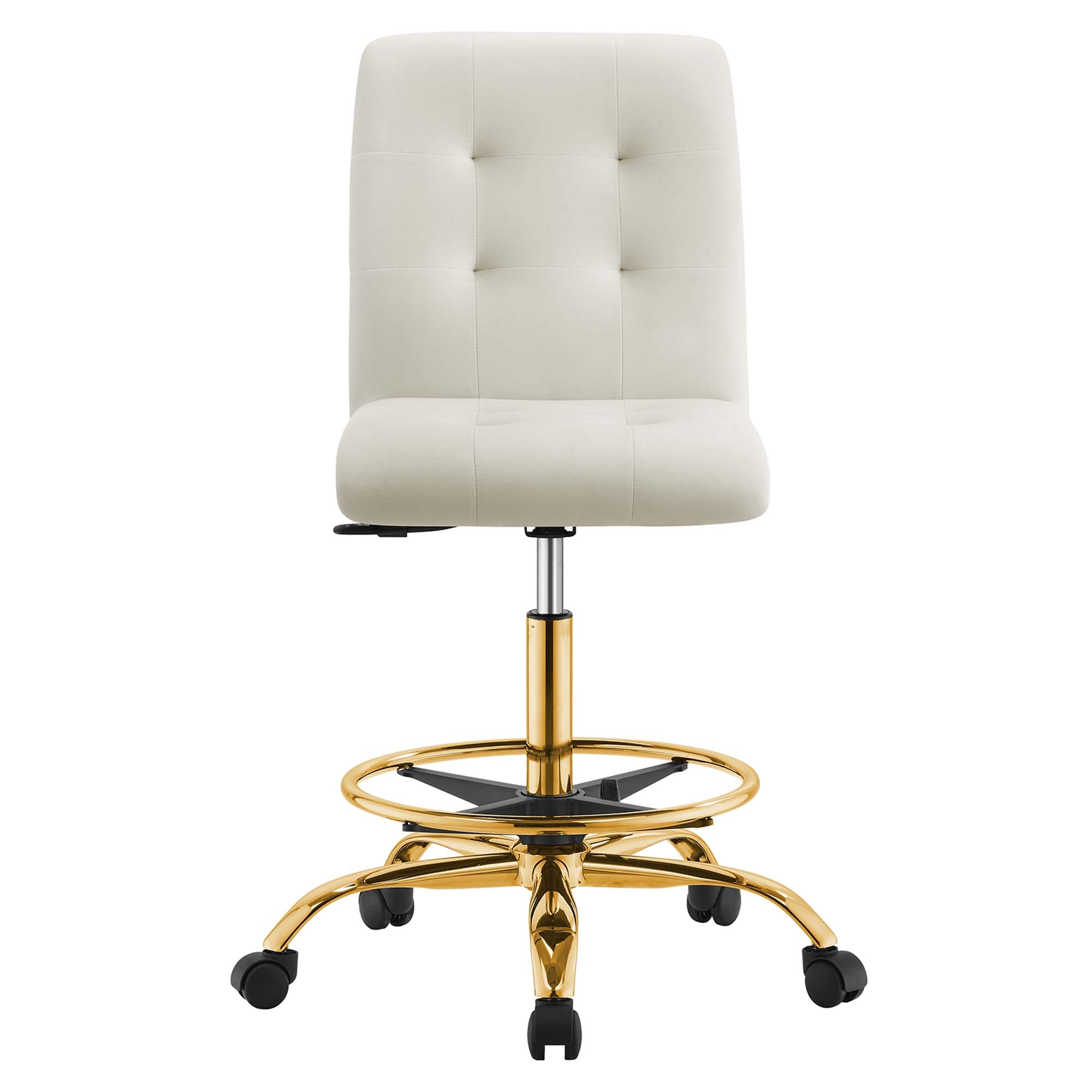 Prim Armless Performance Velvet Drafting Chair