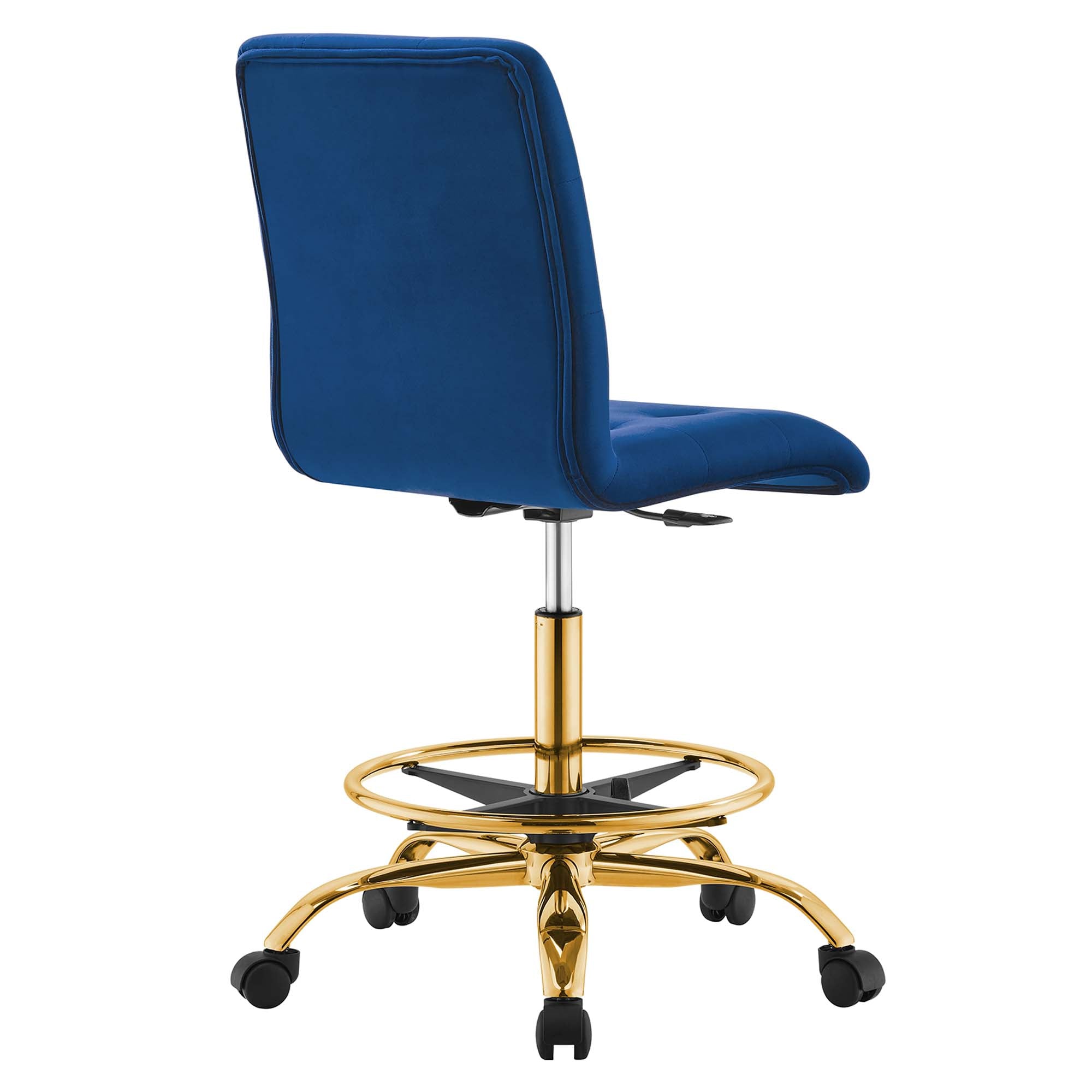 Prim Armless Performance Velvet Drafting Chair