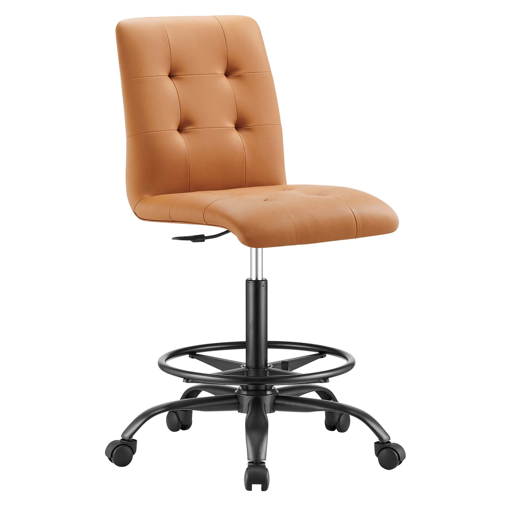 Prim Armless Vegan Leather Drafting Chair