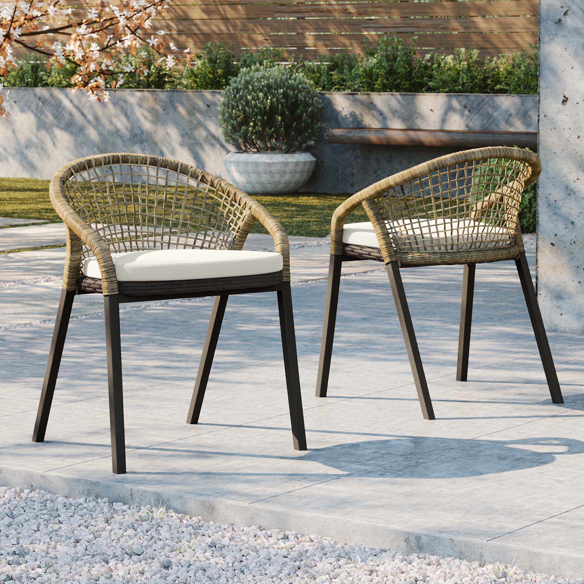 Meadow Outdoor Patio Dining Chairs Set of 2