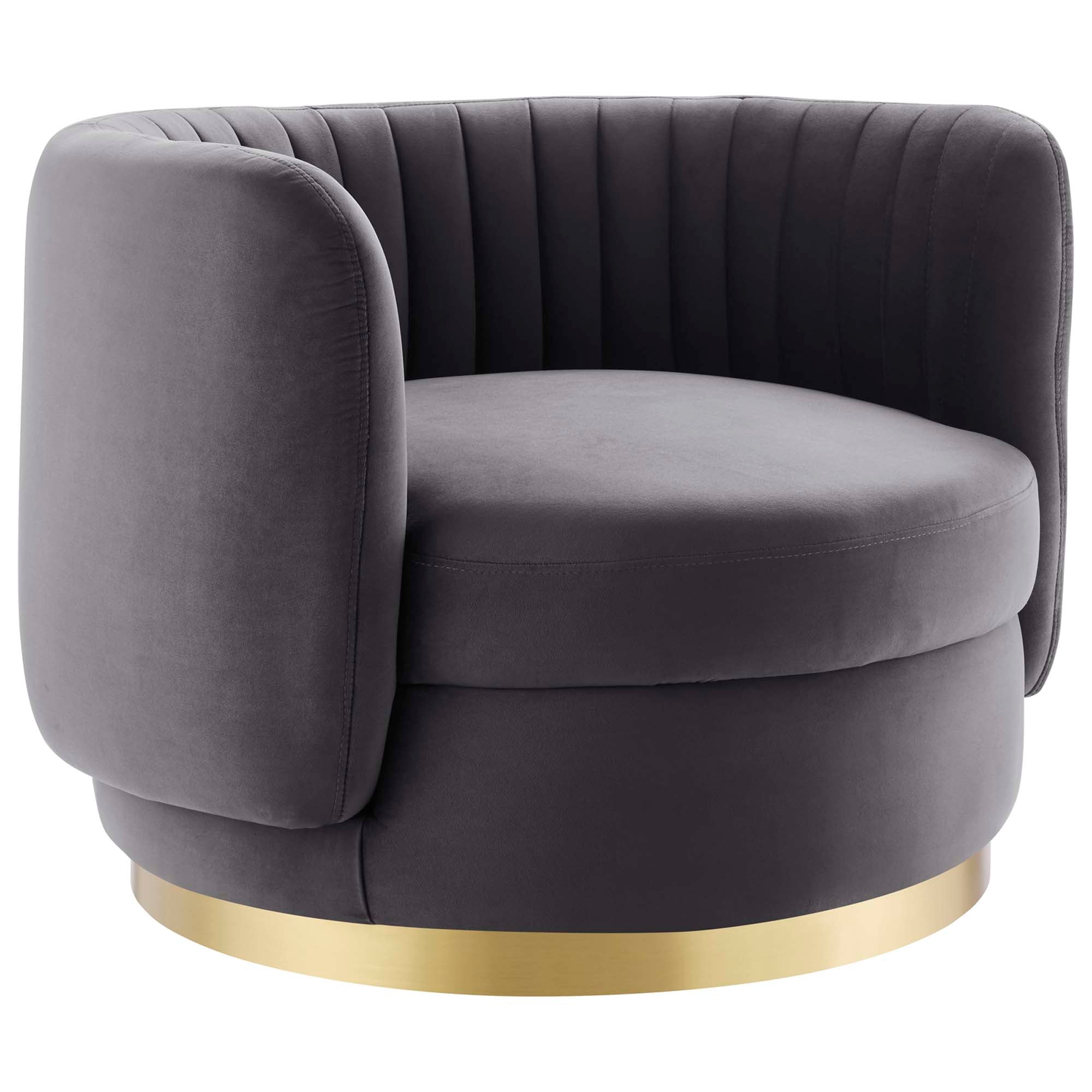 Embrace Tufted Performance Velvet Swivel Chair