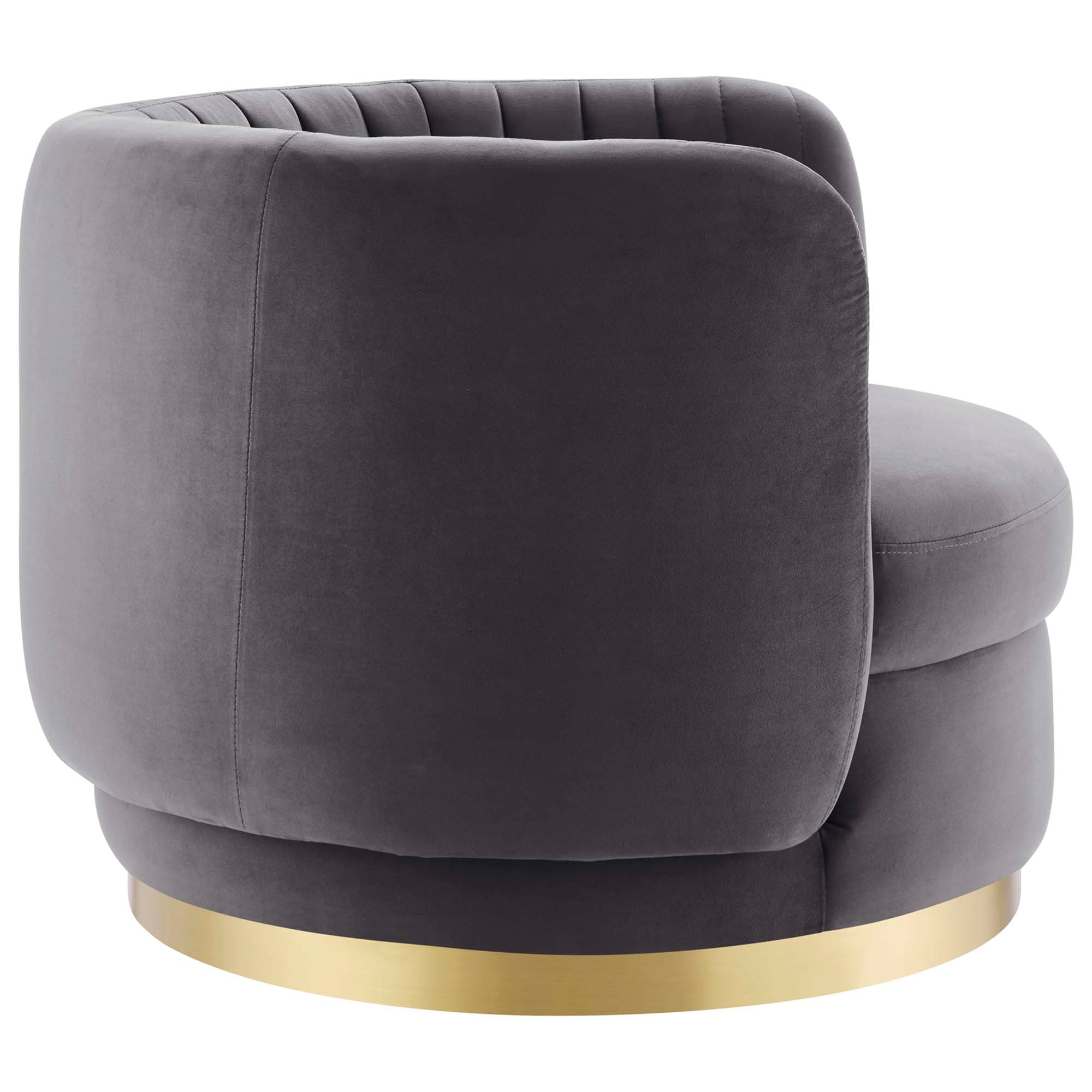 Embrace Tufted Performance Velvet Swivel Chair