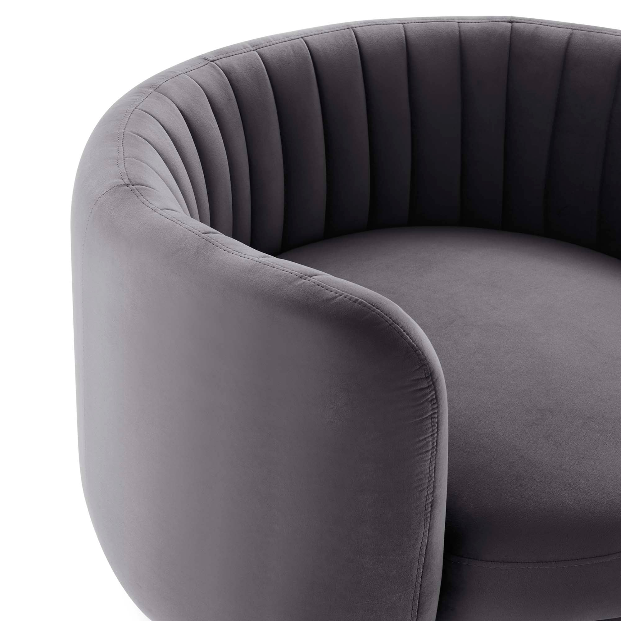 Embrace Tufted Performance Velvet Swivel Chair