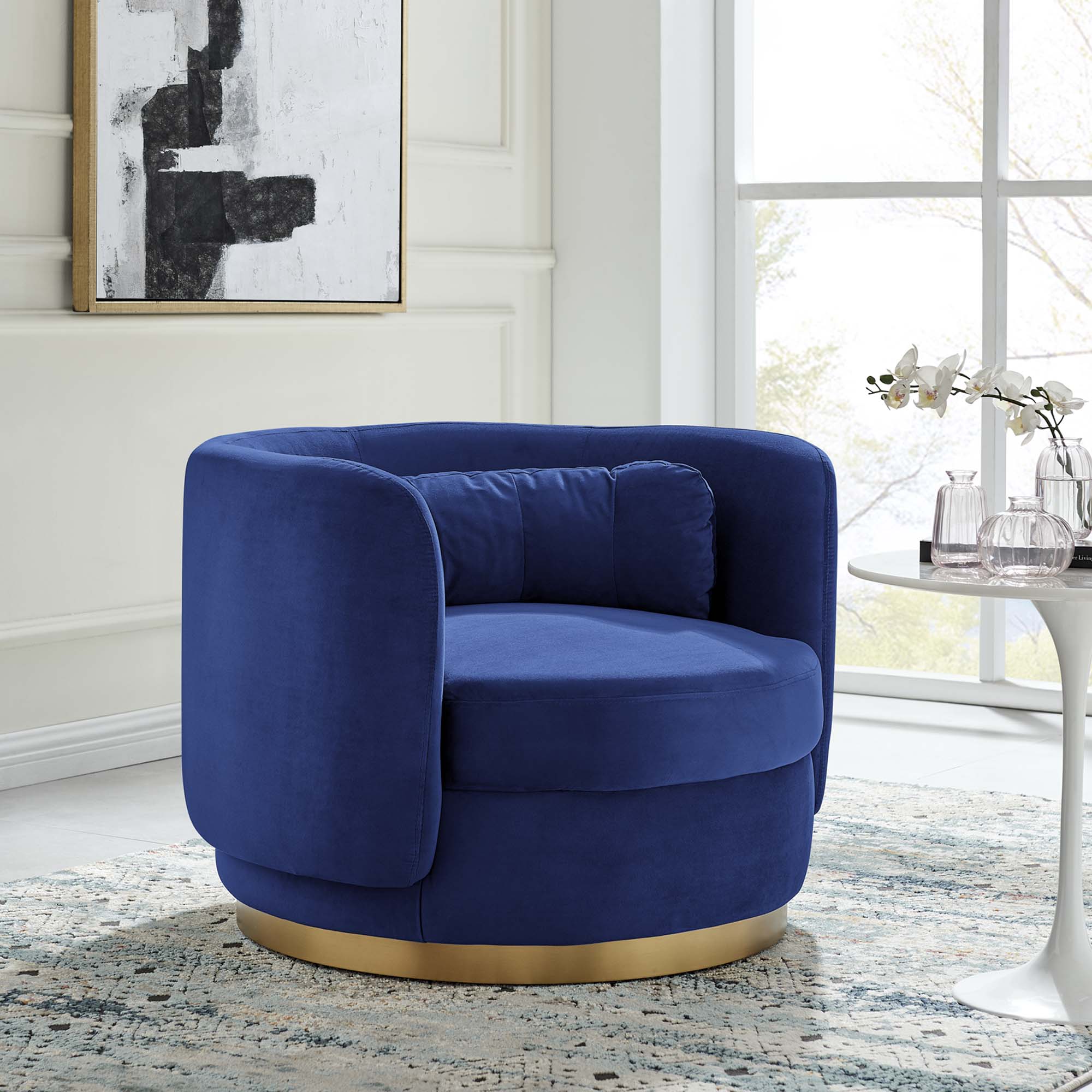 Relish Performance Velvet Swivel Chair