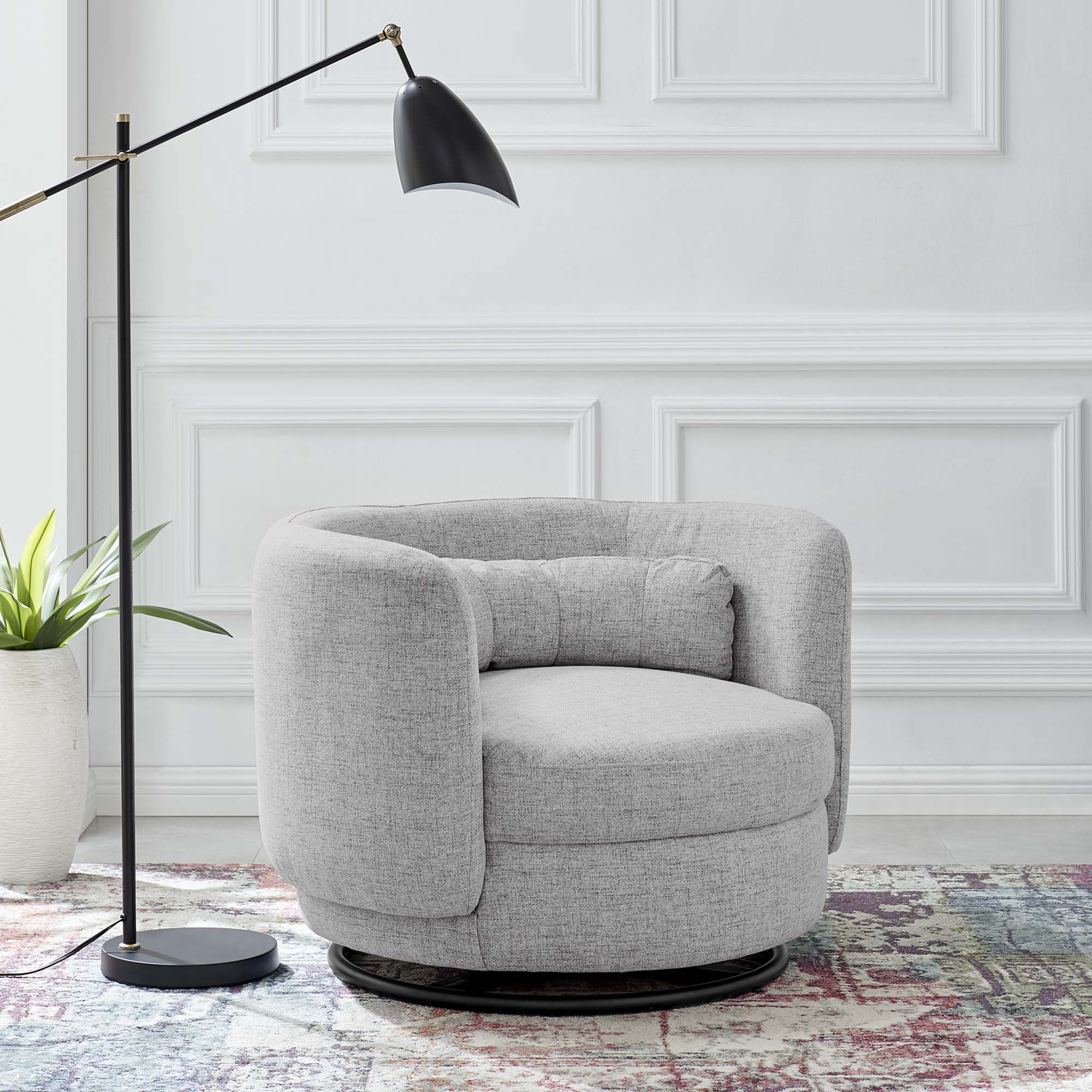 Relish Upholstered Fabric Swivel Chair