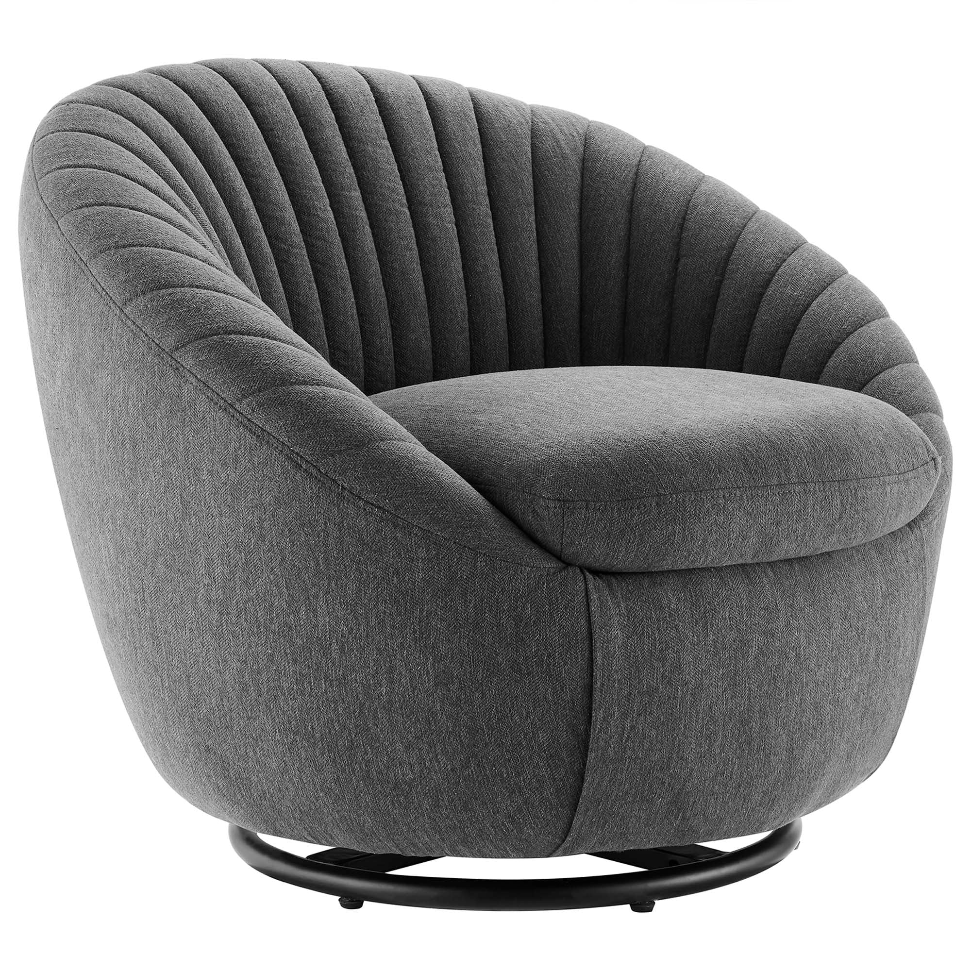 Whirr Tufted Fabric Swivel Chair