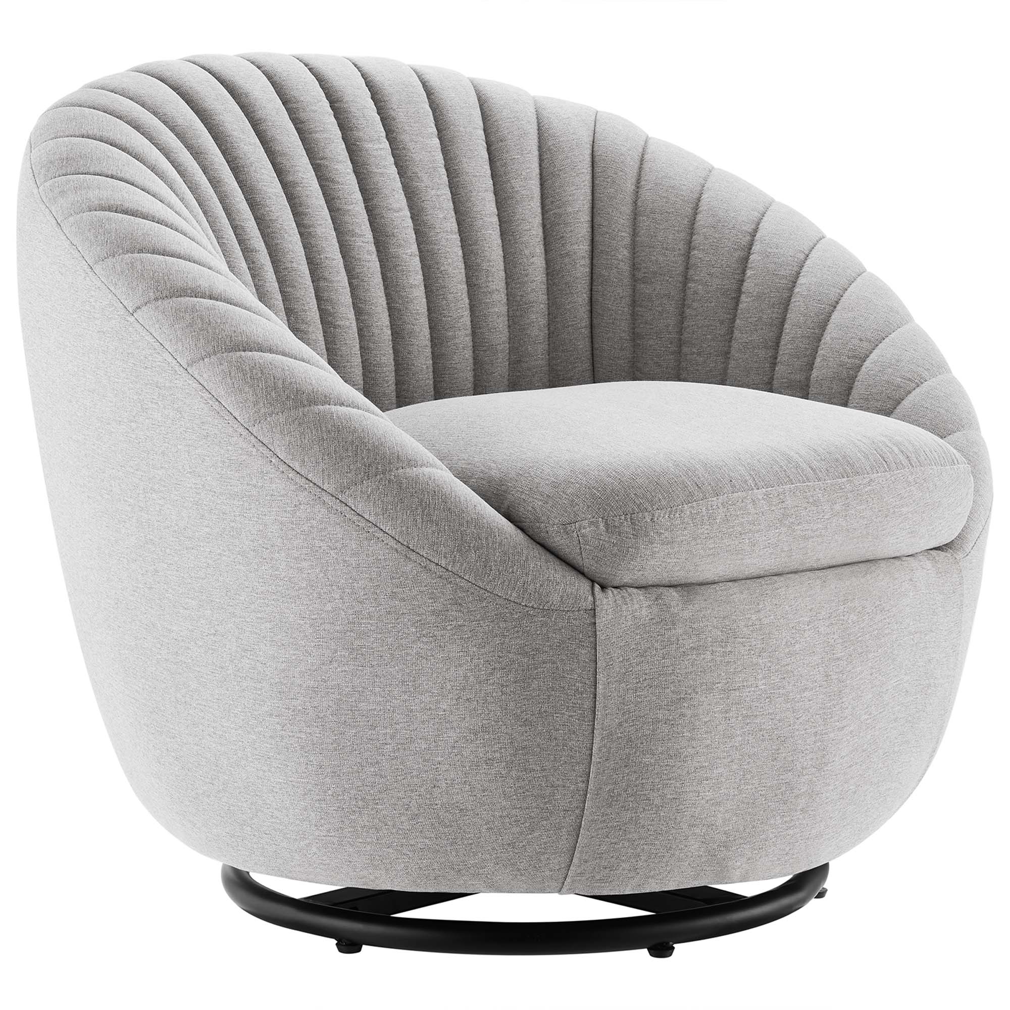 Whirr Tufted Fabric Swivel Chair