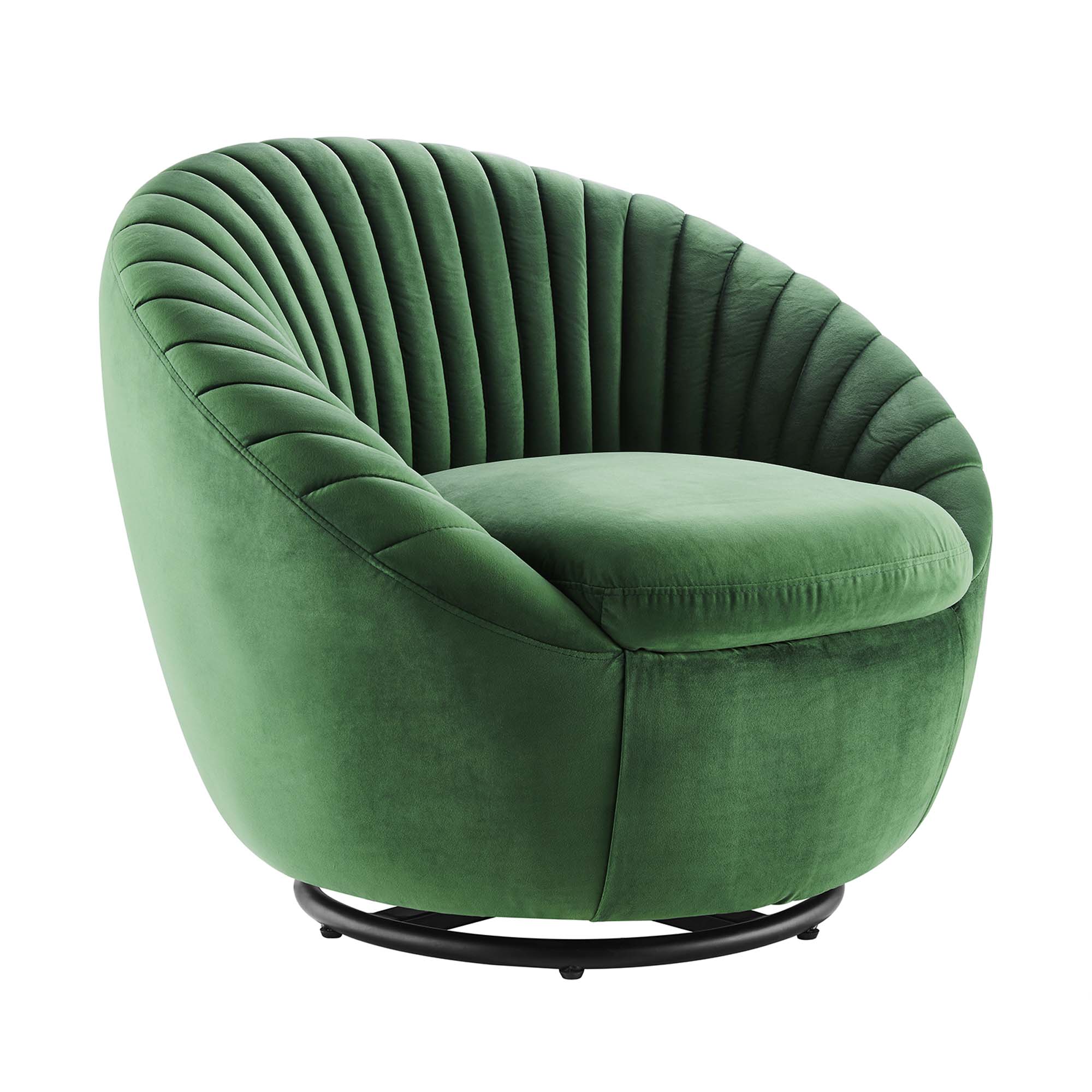 Whirr Tufted Performance Velvet Swivel Chair