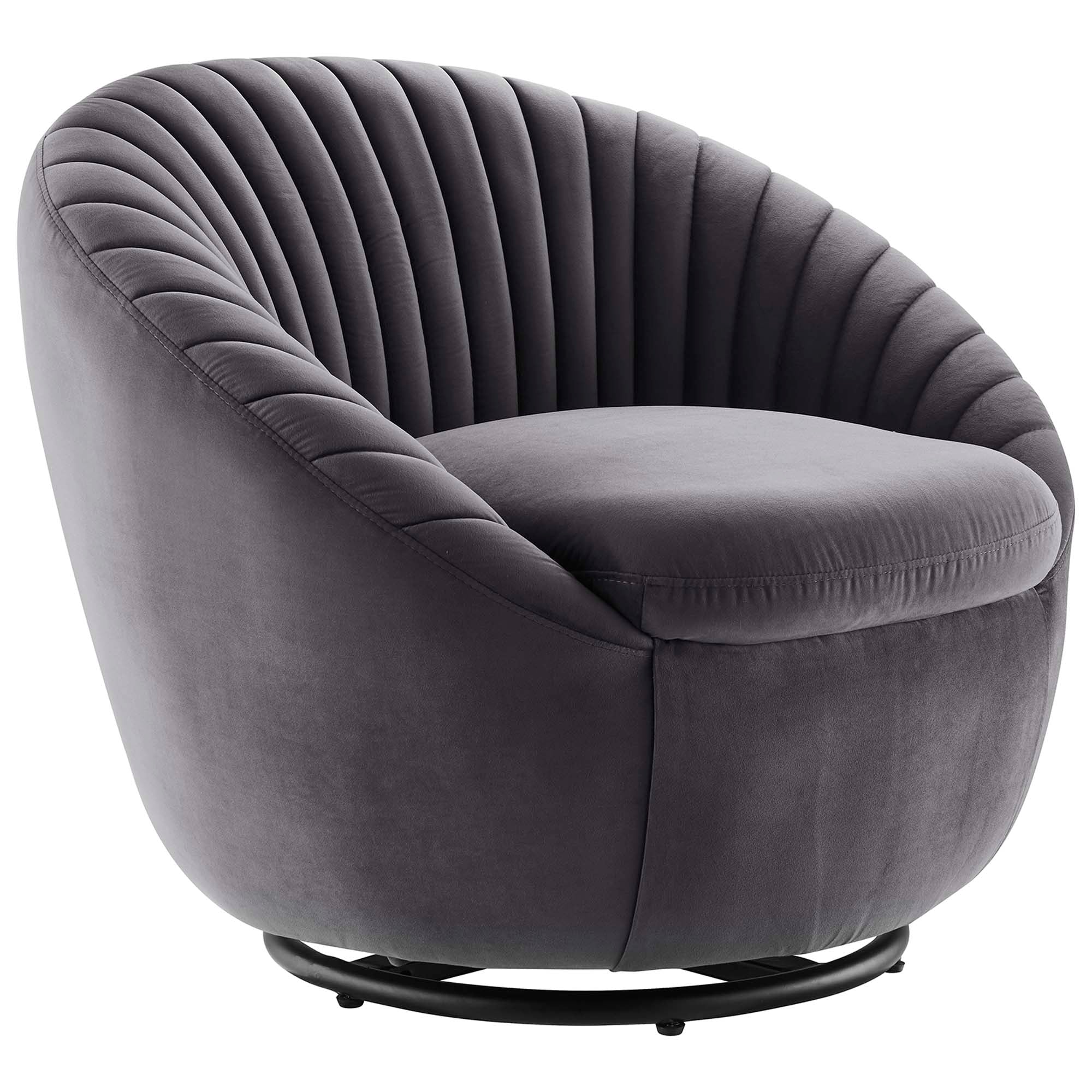 Whirr Tufted Performance Velvet Swivel Chair