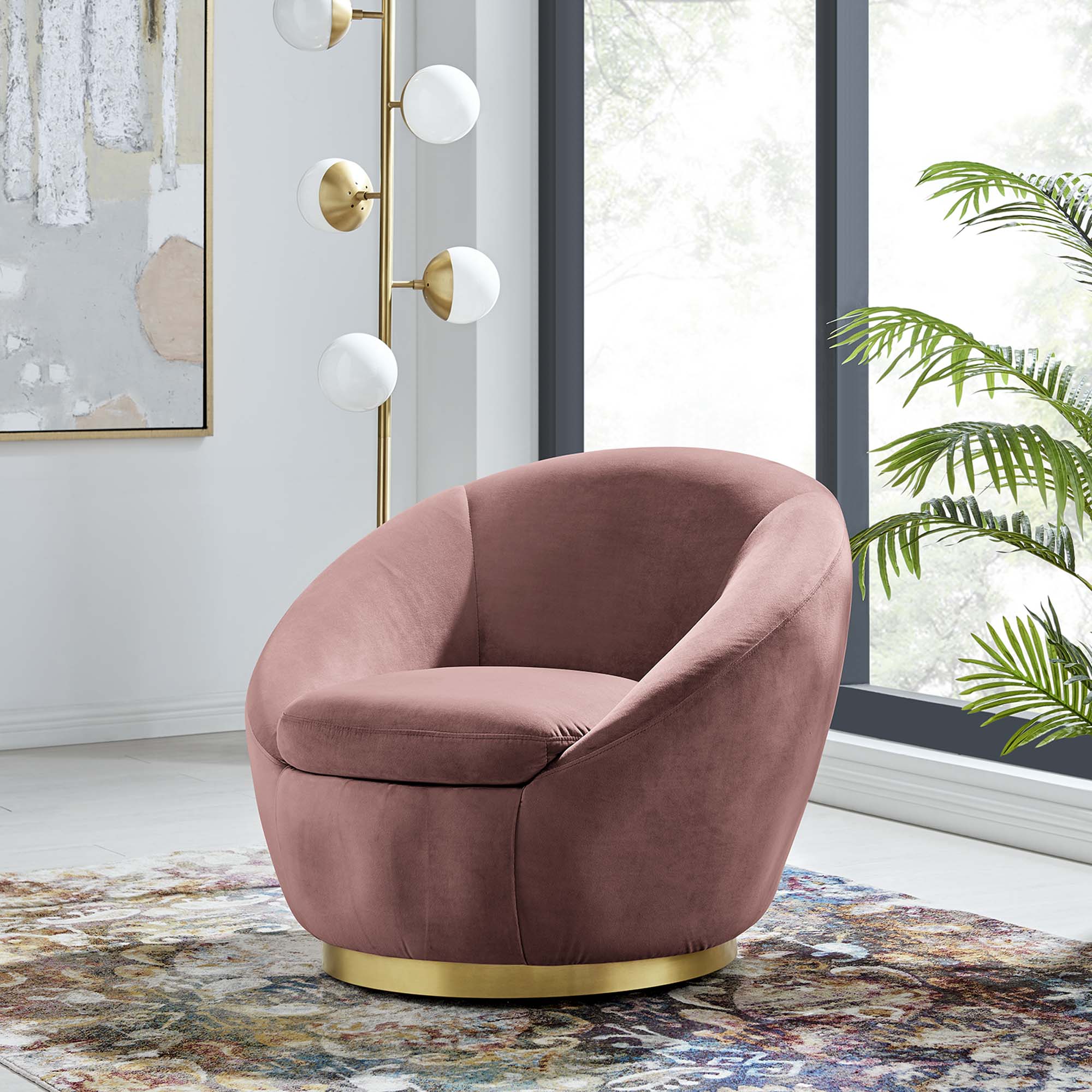 Buttercup Performance Velvet Swivel Chair