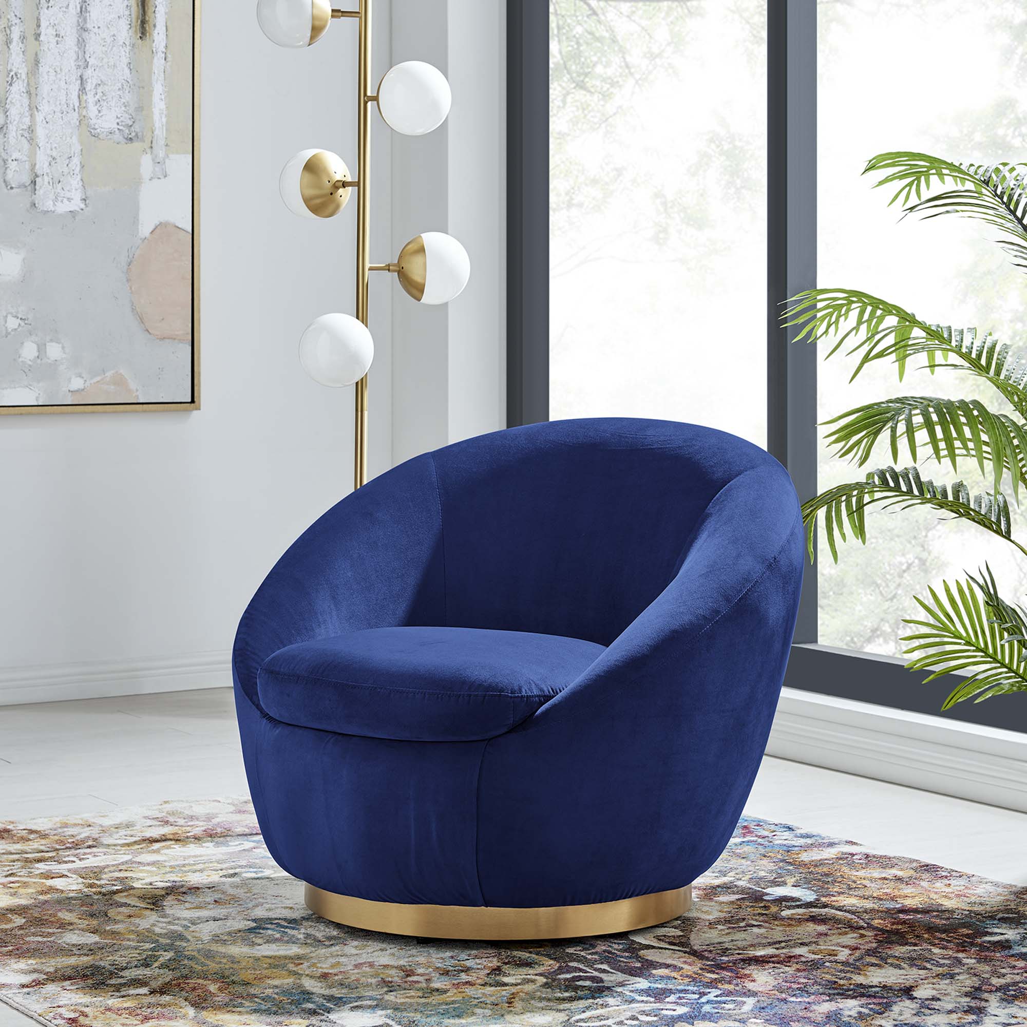 Buttercup Performance Velvet Swivel Chair