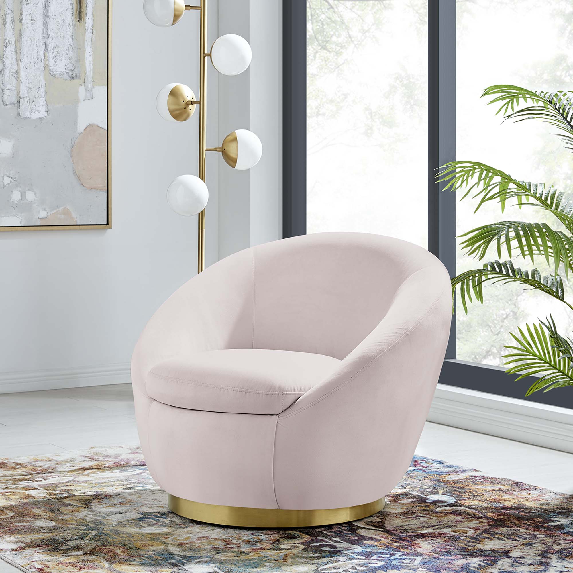 Buttercup Performance Velvet Swivel Chair