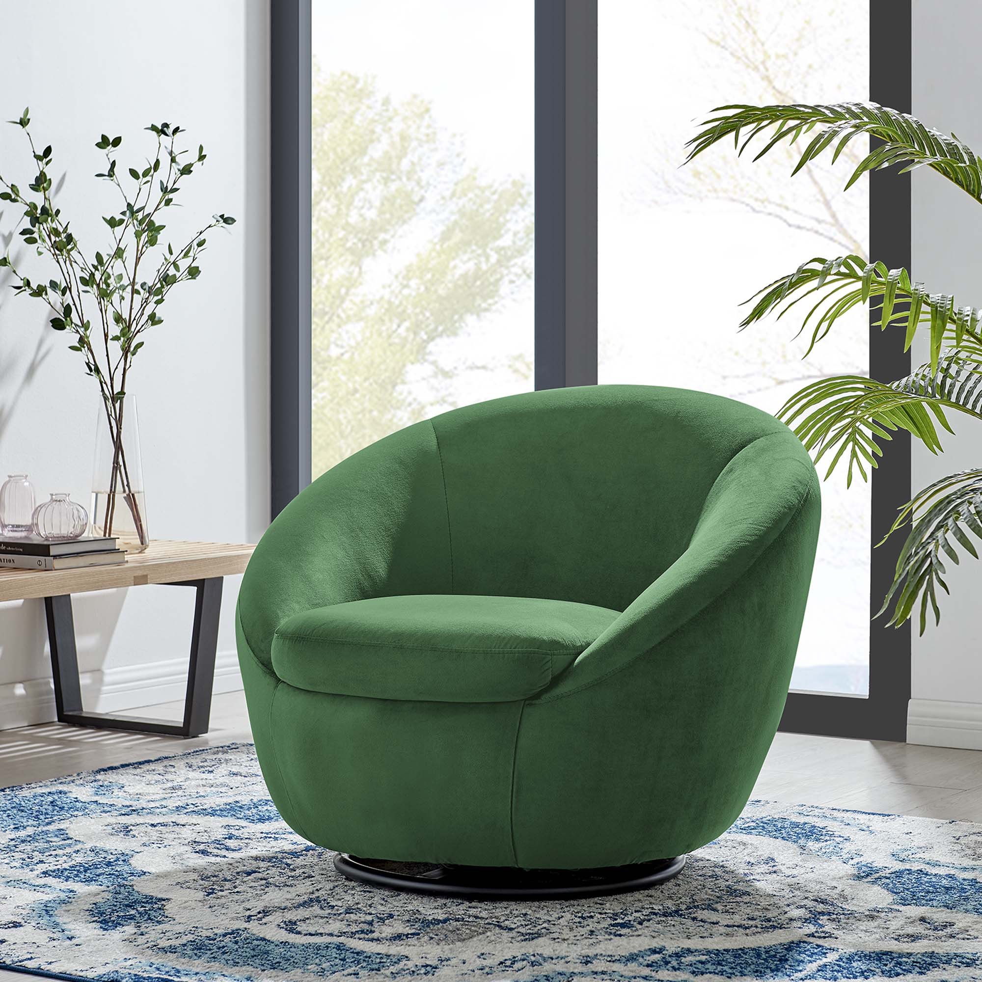 Buttercup Performance Velvet Swivel Chair