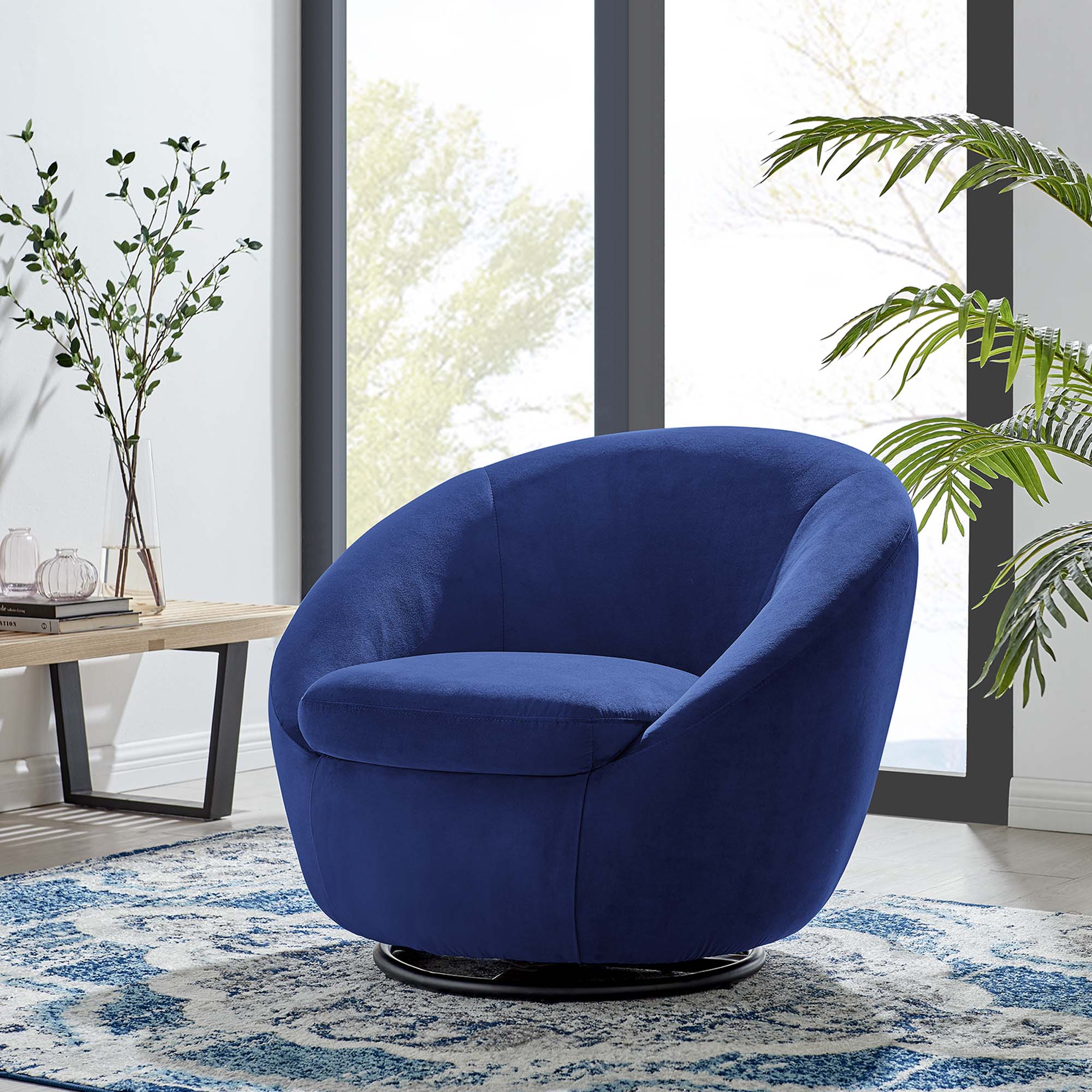 Buttercup Performance Velvet Swivel Chair