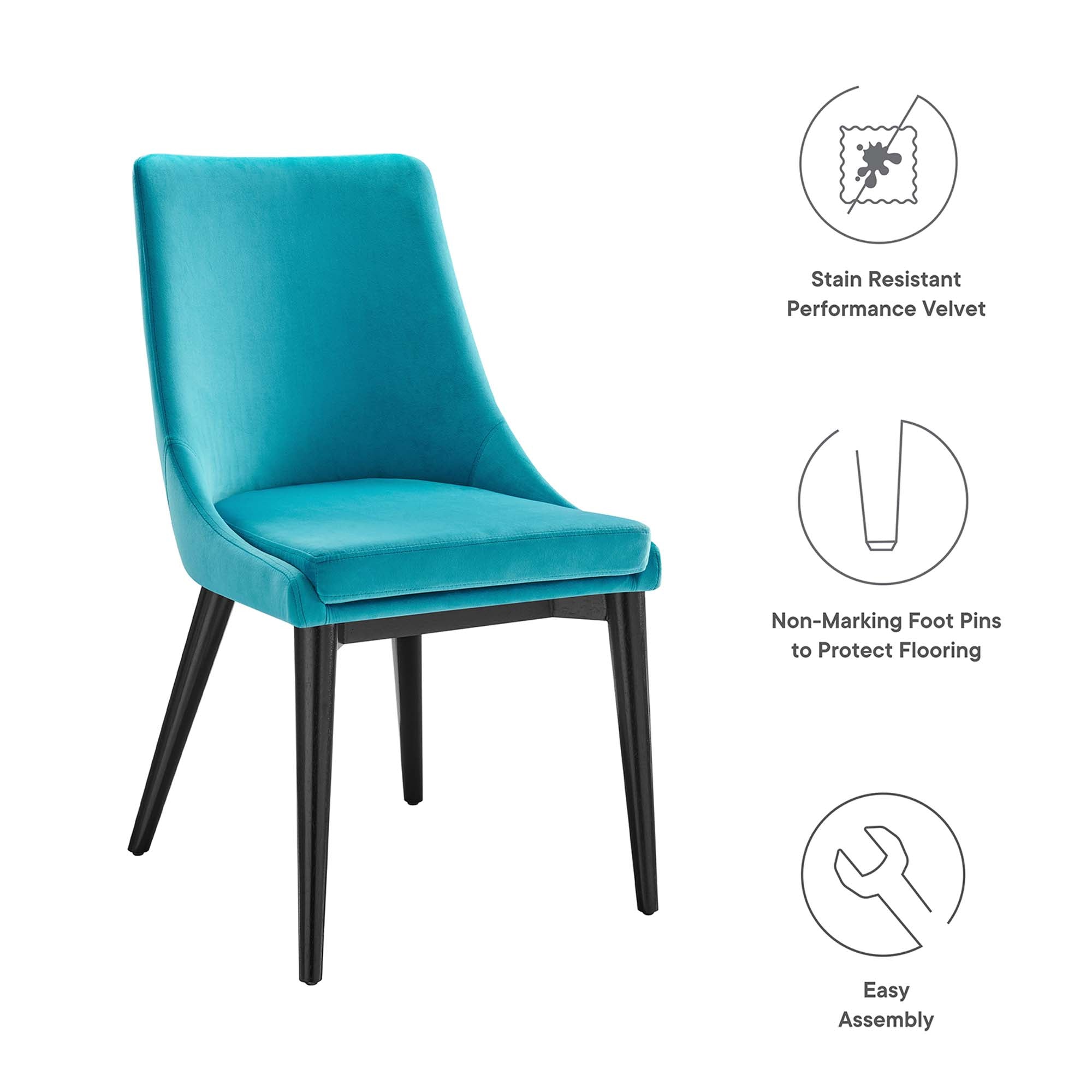 Viscount Performance Velvet Dining Chair