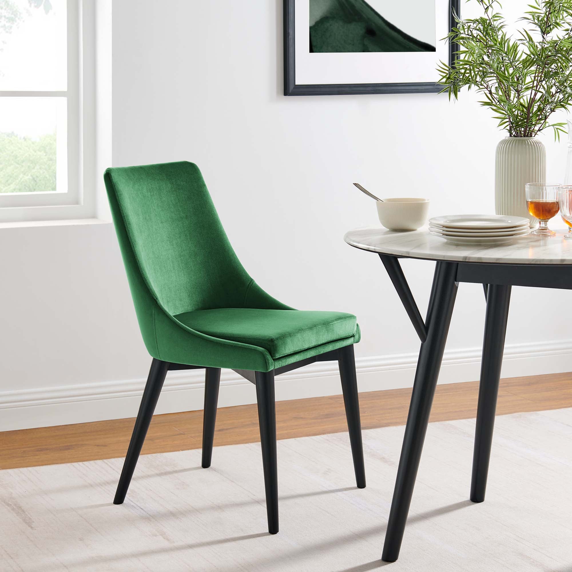 Viscount Performance Velvet Dining Chair