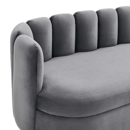 Victoria Channel Tufted Performance Velvet Sofa