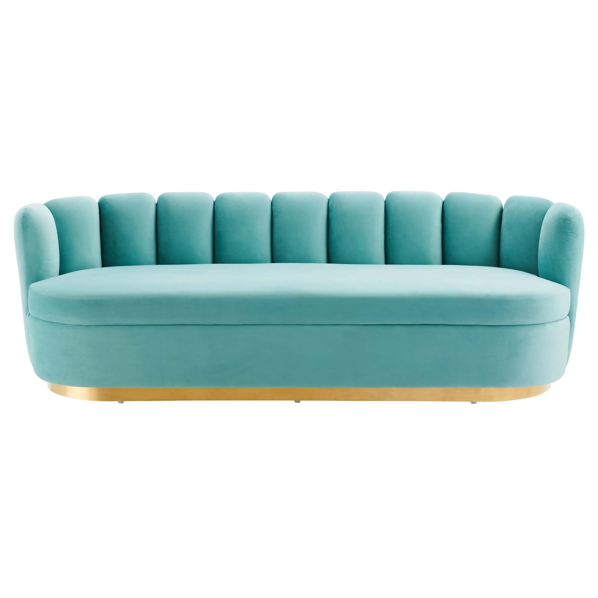 Victoria Channel Tufted Performance Velvet Sofa