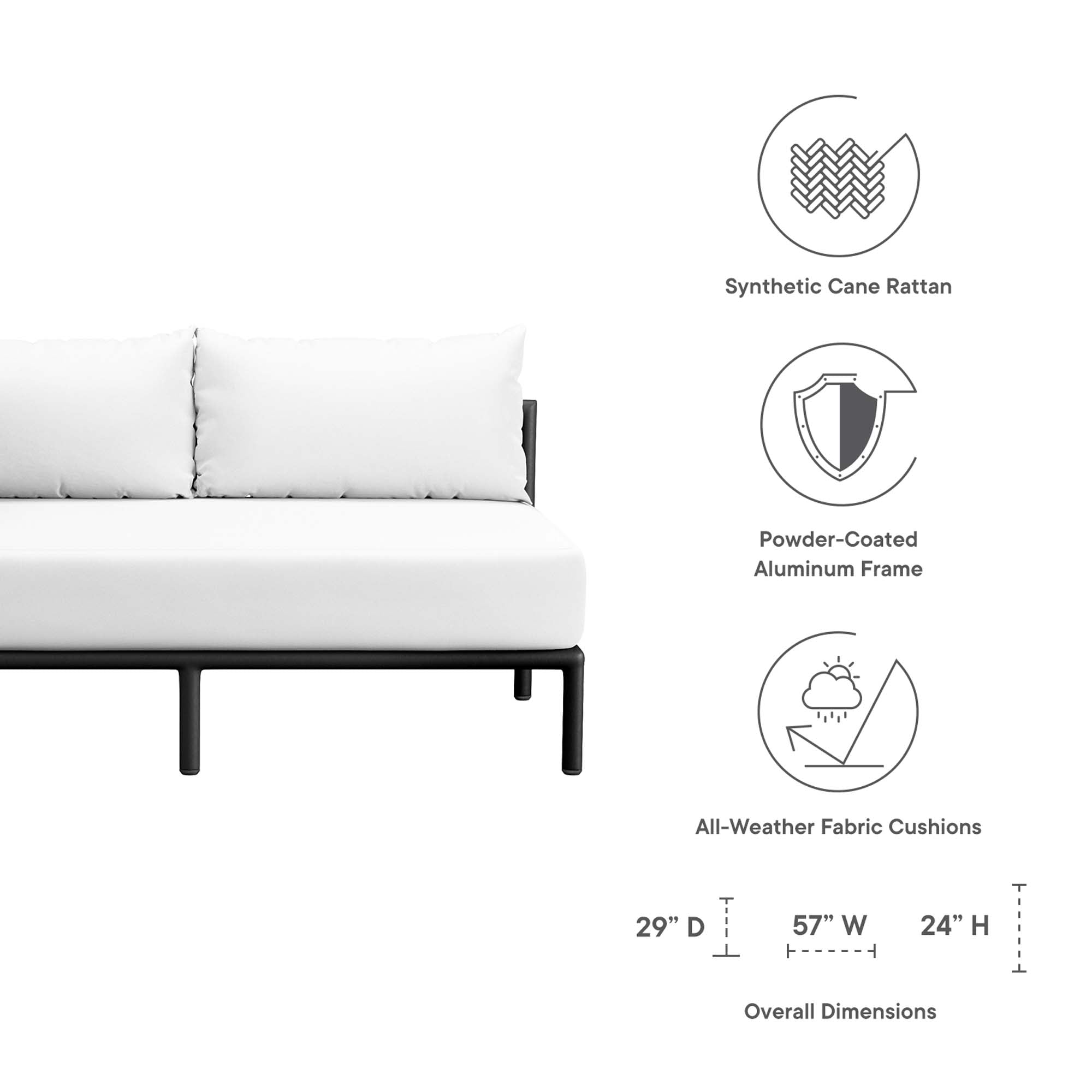 Hanalei Outdoor Patio Left-Arm Loveseat