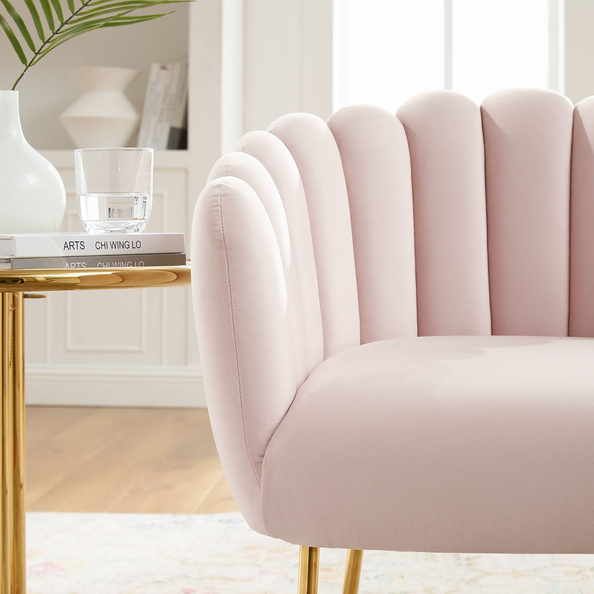 Sanna Channel Tufted Performance Velvet Armchair