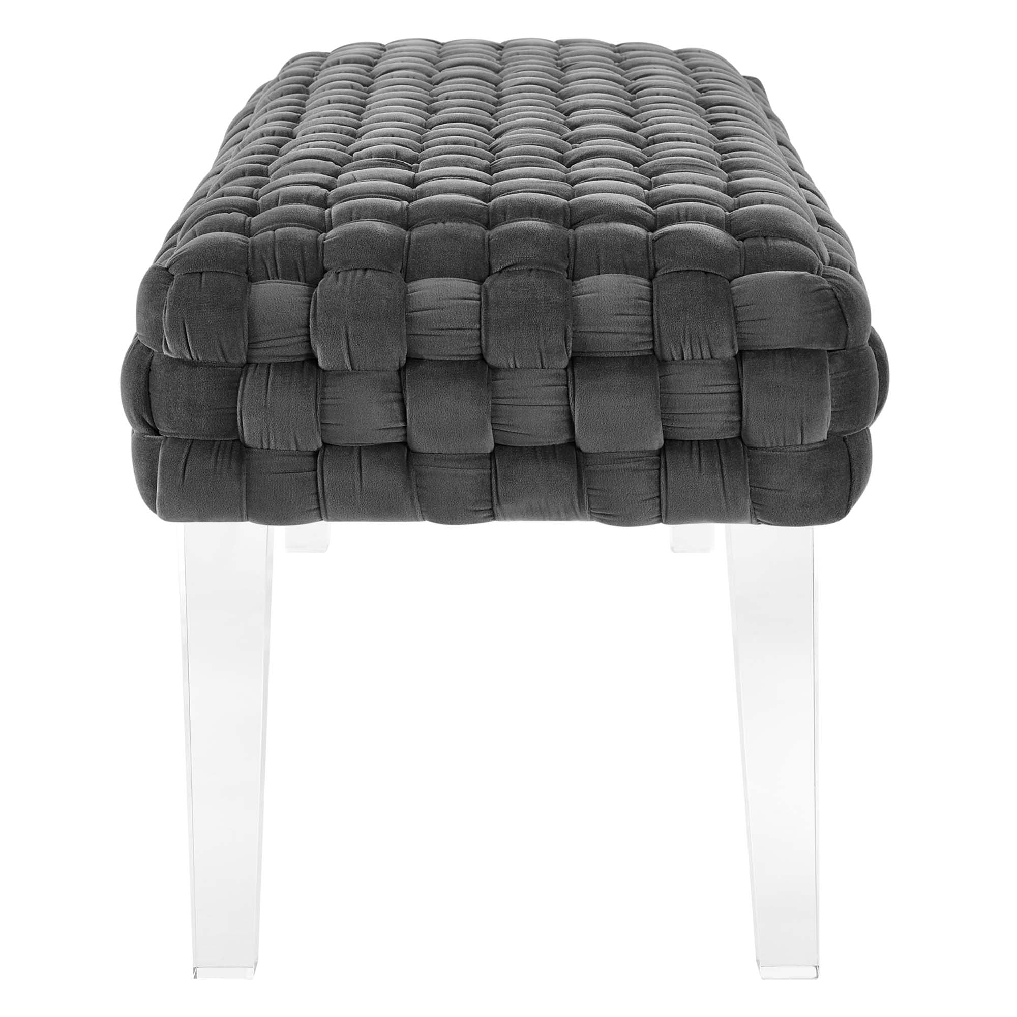 Prologue Woven Performance Velvet Ottoman