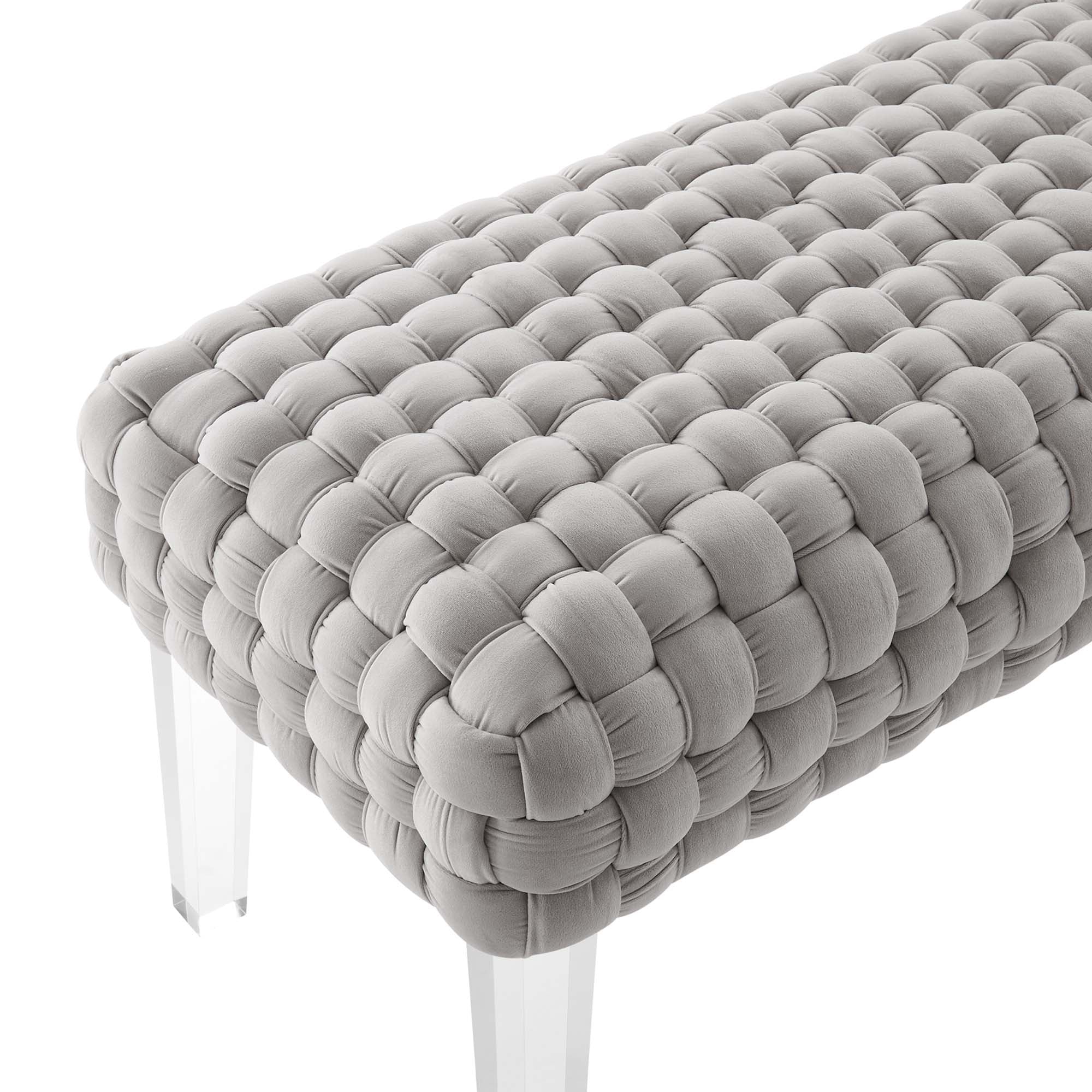 Prologue Woven Performance Velvet Ottoman