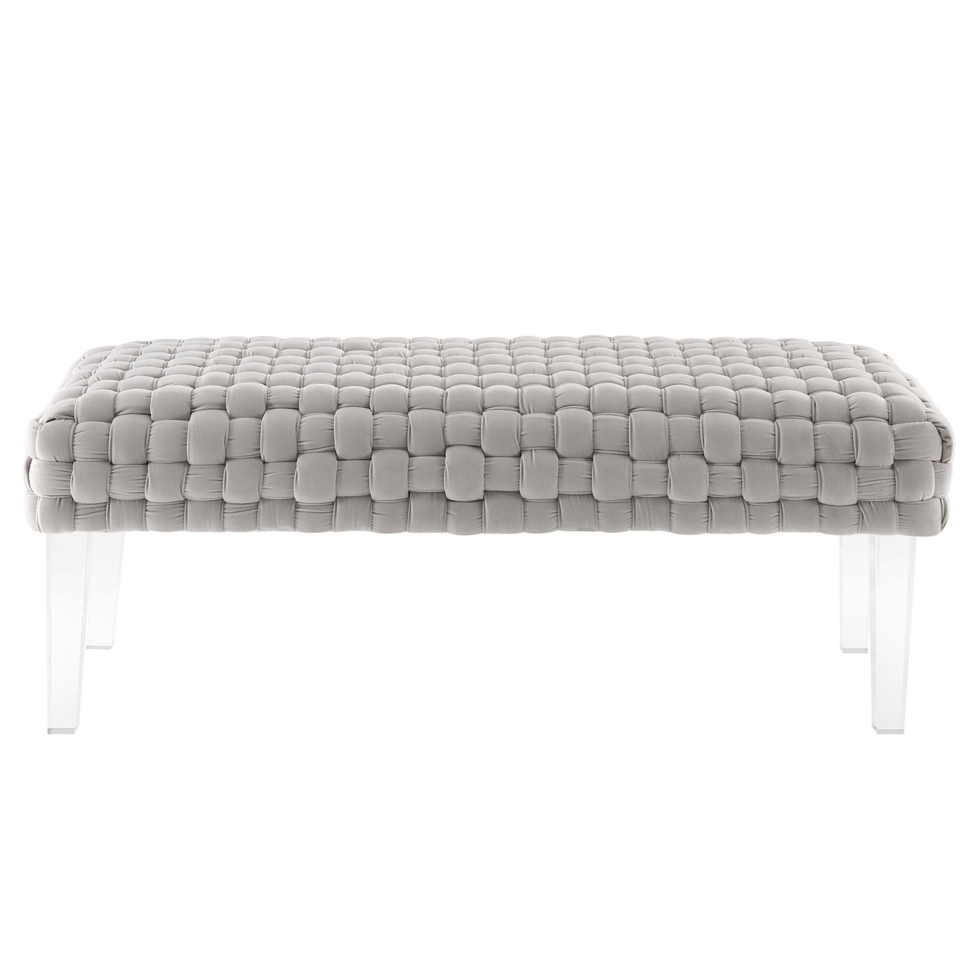 Prologue Woven Performance Velvet Ottoman