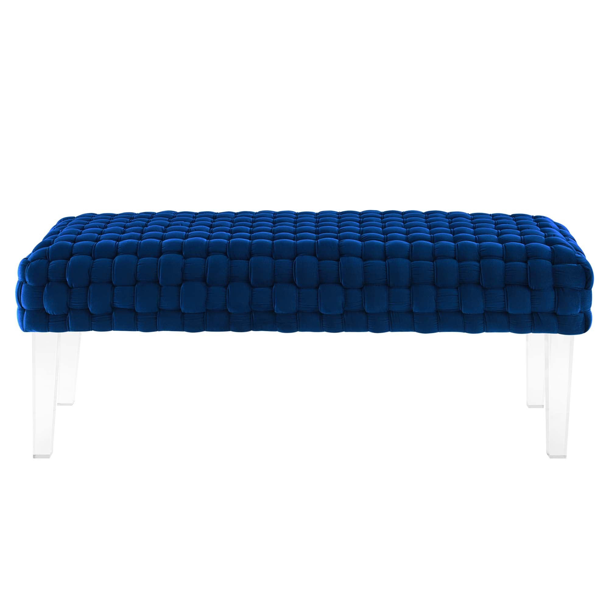 Prologue Woven Performance Velvet Ottoman