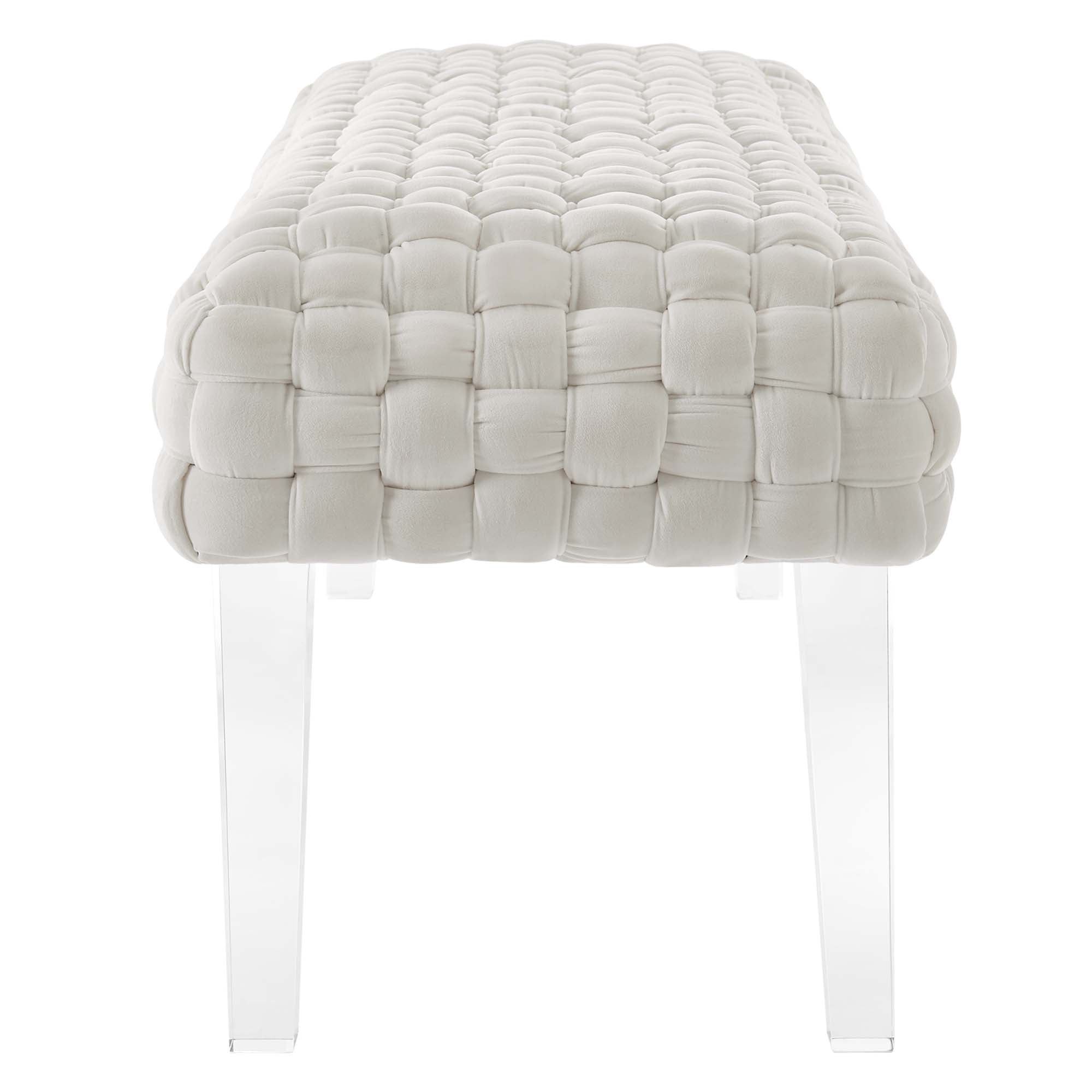 Prologue Woven Performance Velvet Ottoman