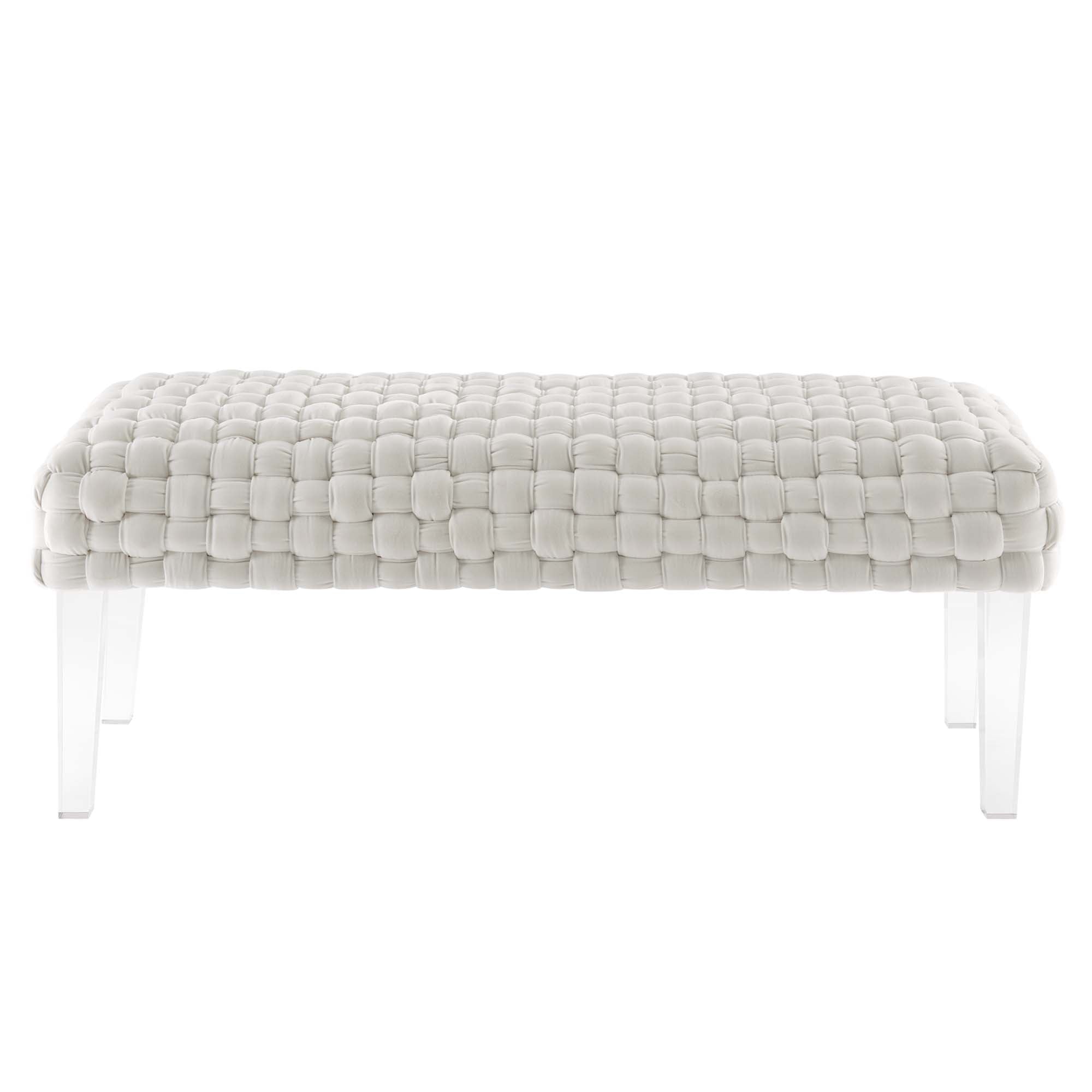 Prologue Woven Performance Velvet Ottoman