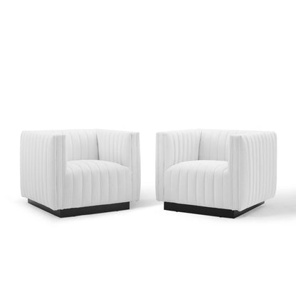 Conjure Tufted Armchair Upholstered Fabric Set of 2