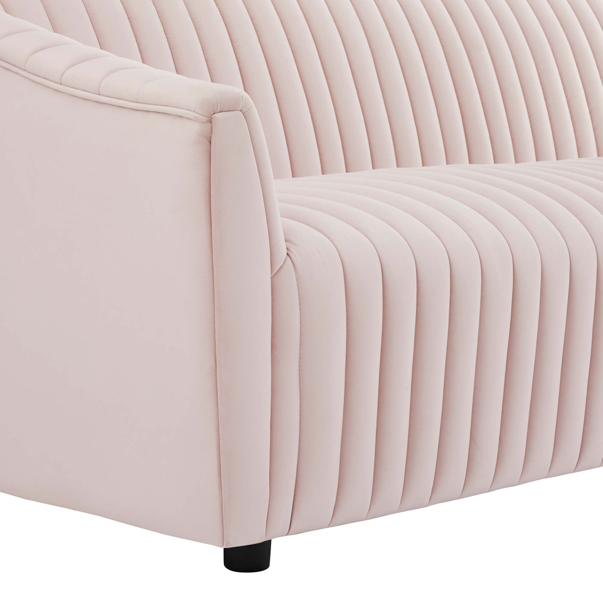 Announce Performance Velvet Channel Tufted Sofa