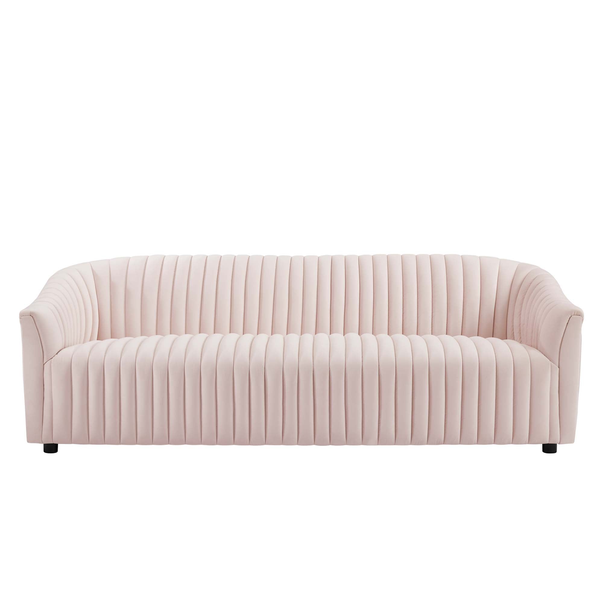 Announce Performance Velvet Channel Tufted Sofa