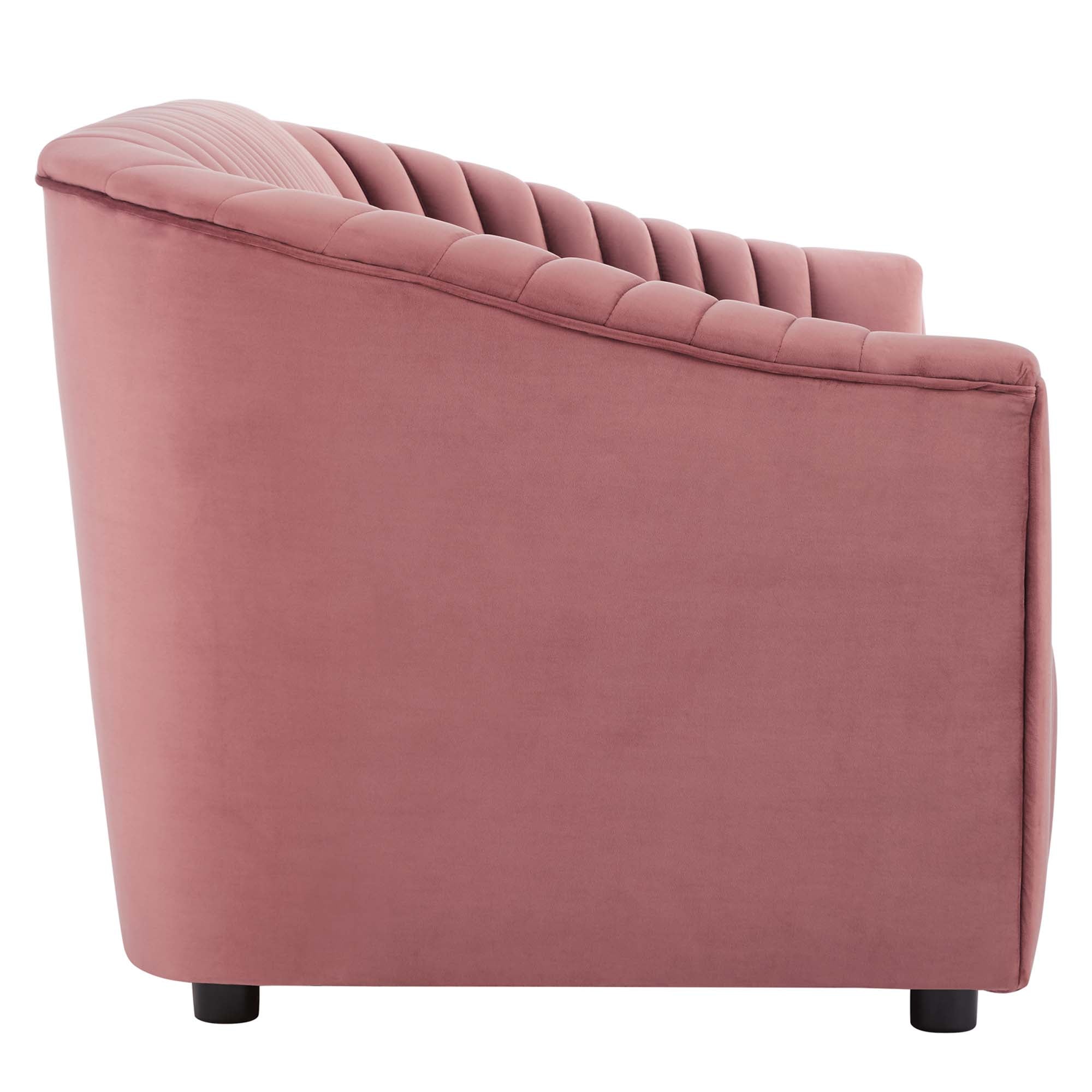 Announce Performance Velvet Channel Tufted Loveseat