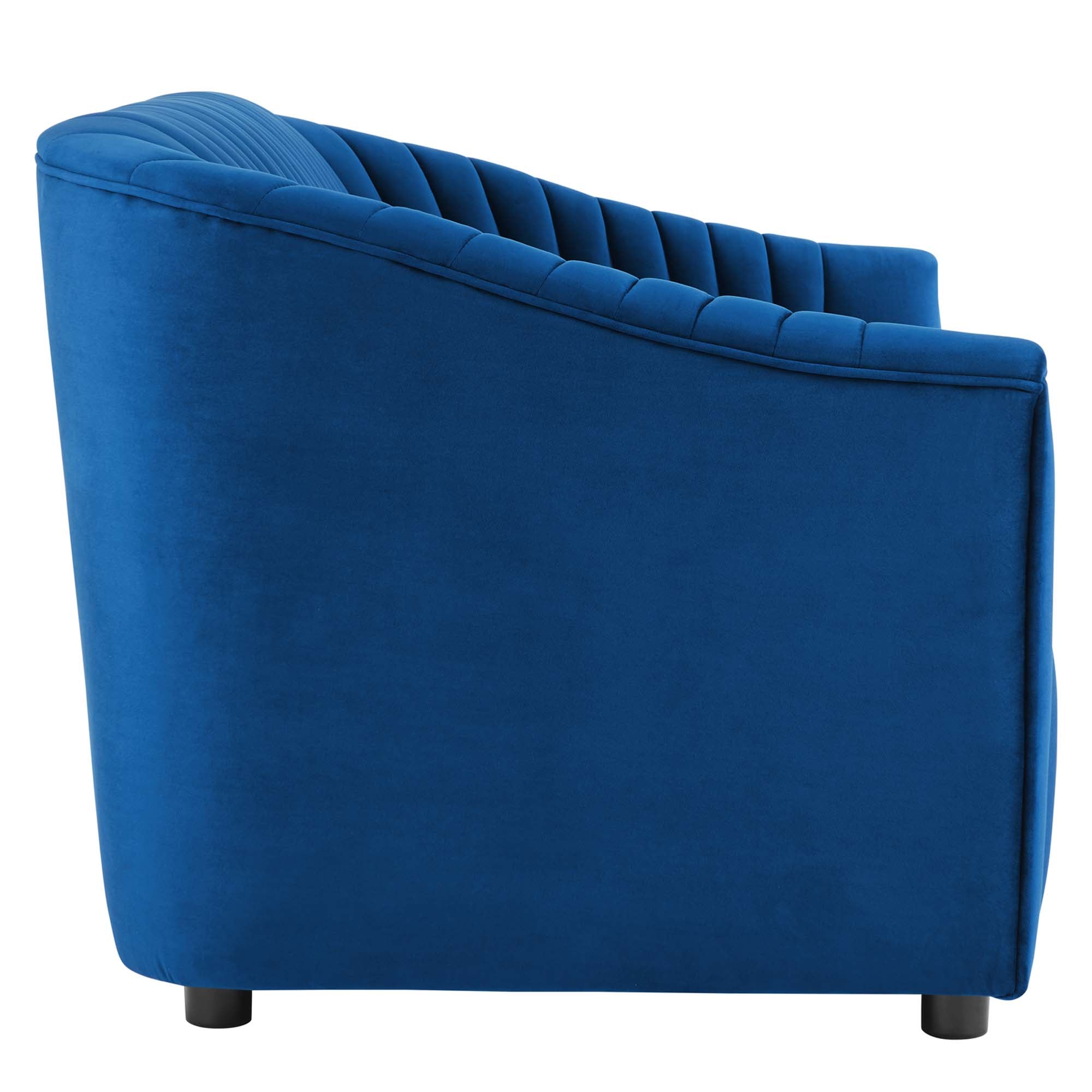 Announce Performance Velvet Channel Tufted Loveseat