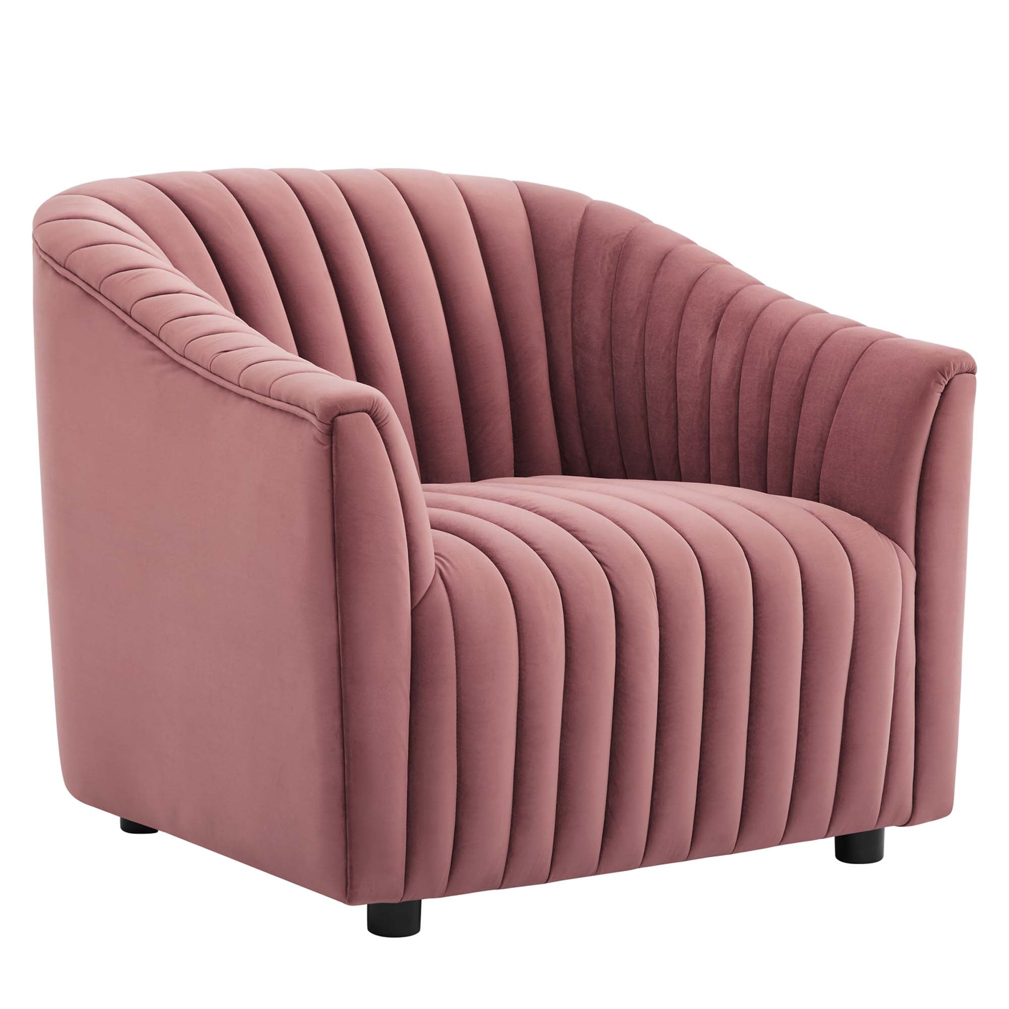 Announce Performance Velvet Channel Tufted Armchair