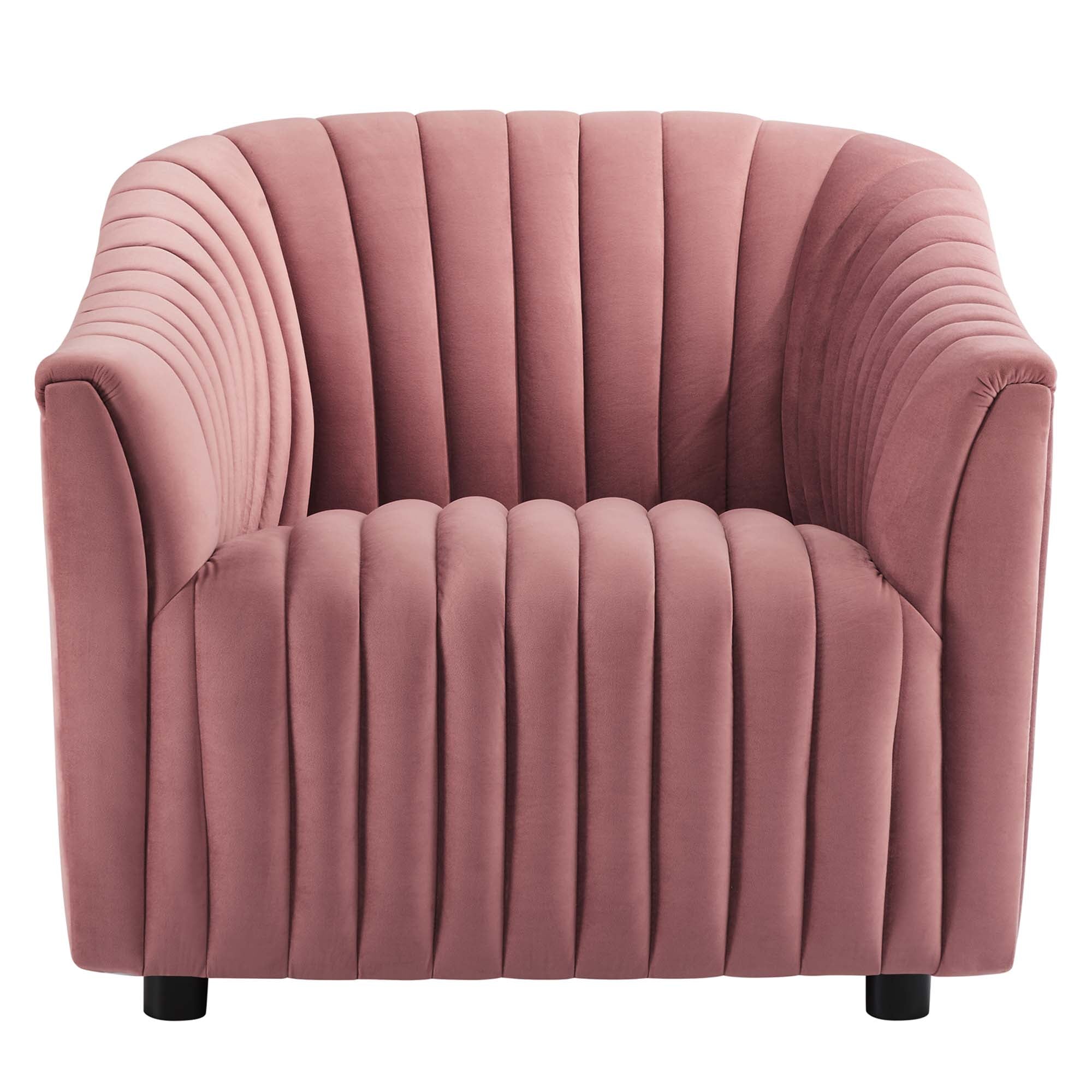 Announce Performance Velvet Channel Tufted Armchair