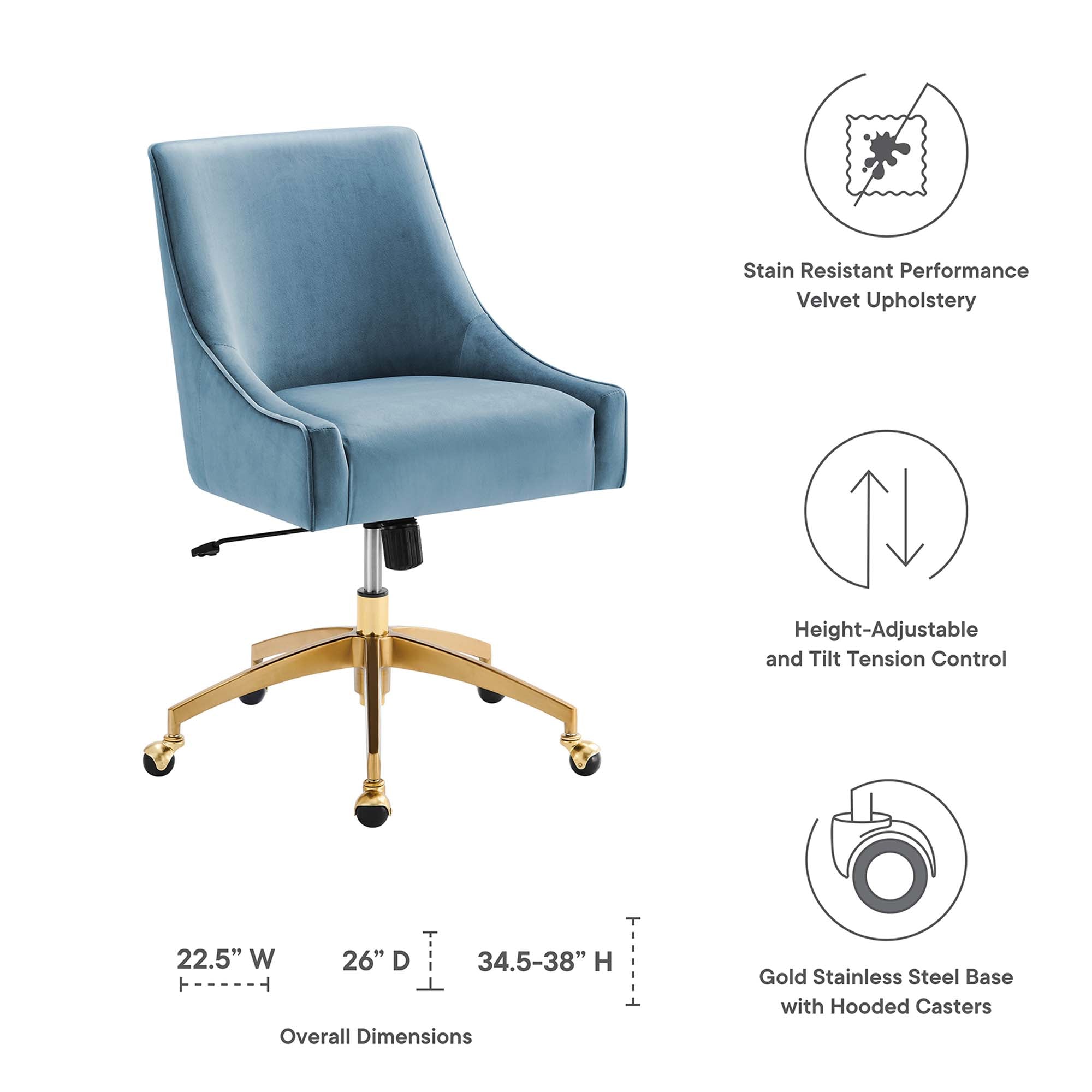 Discern Performance Velvet Office Chair