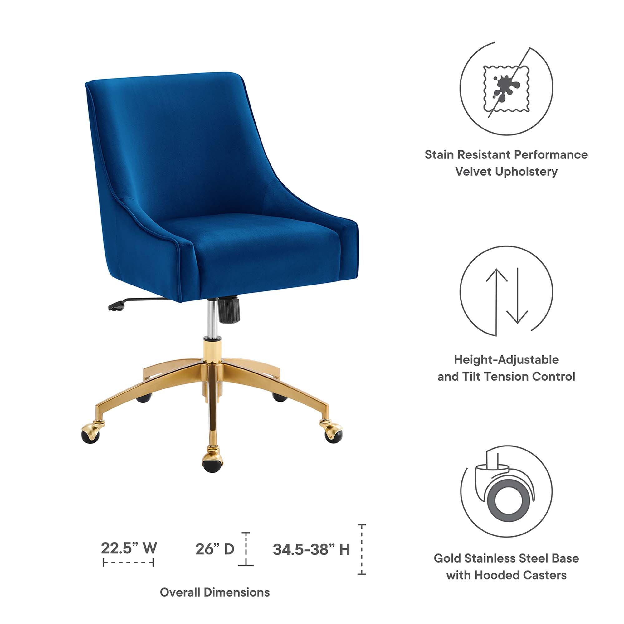 Discern Performance Velvet Office Chair