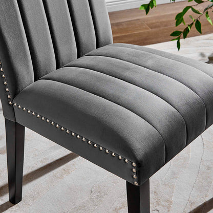 Caitlyn Light Blue Velvet Performance Dining Chairs Set of 2