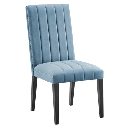 Caitlyn Light Blue Velvet Performance Dining Chairs Set of 2