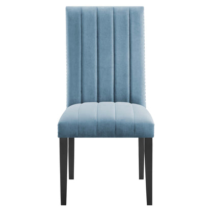 Caitlyn Light Blue Velvet Performance Dining Chairs Set of 2