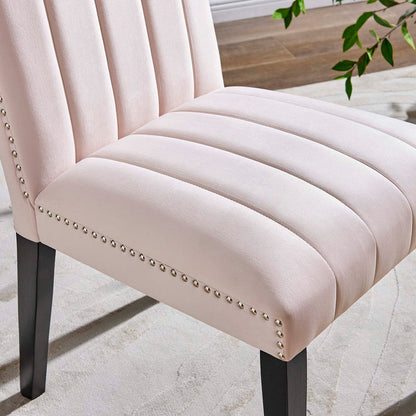 Caitlyn Light Blue Velvet Performance Dining Chairs Set of 2