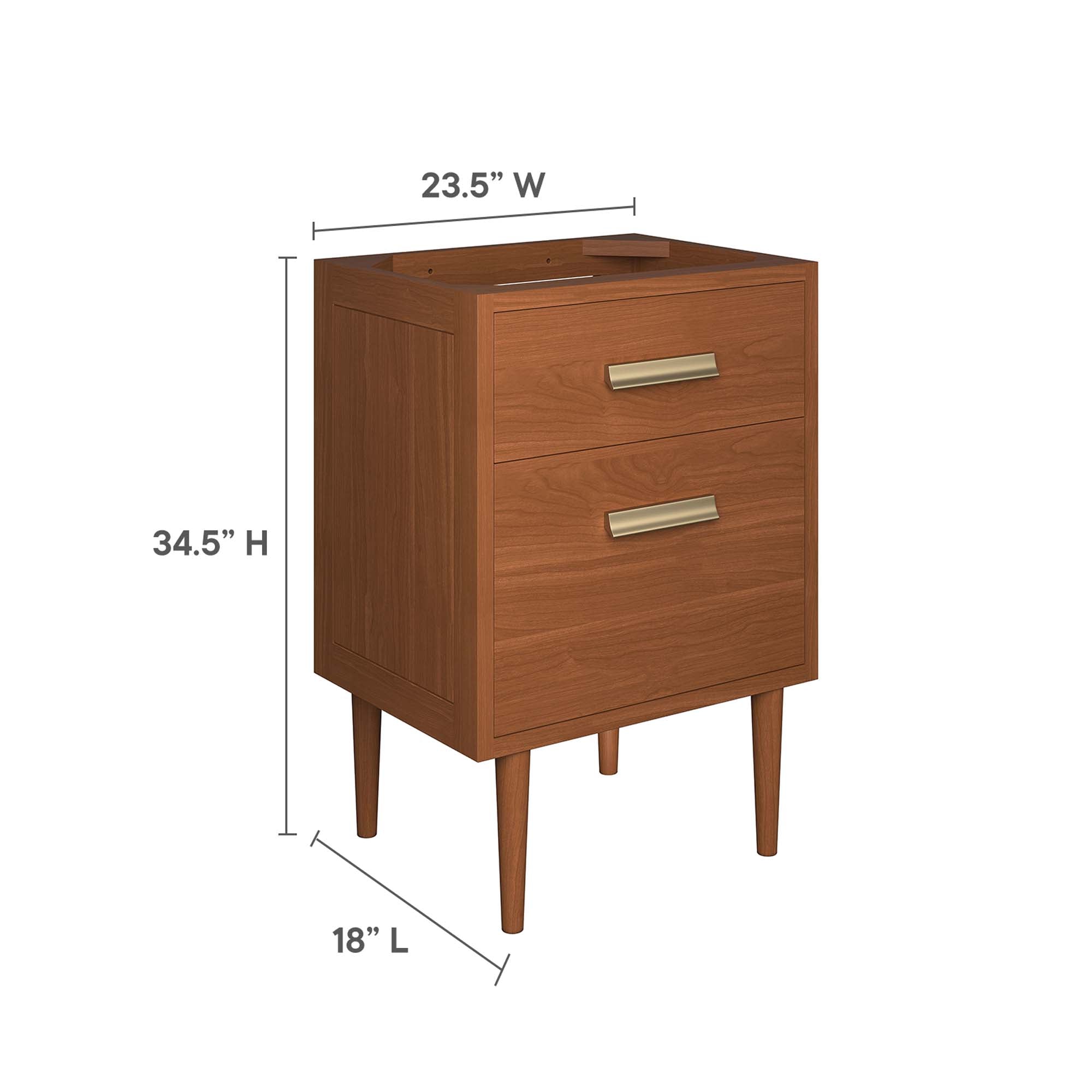 Cassia 24" Teak Wood Bathroom Vanity Cabinet (Sink Basin Not Included)