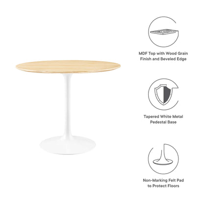 Lippa 36" Round Wood Grain Dining Table