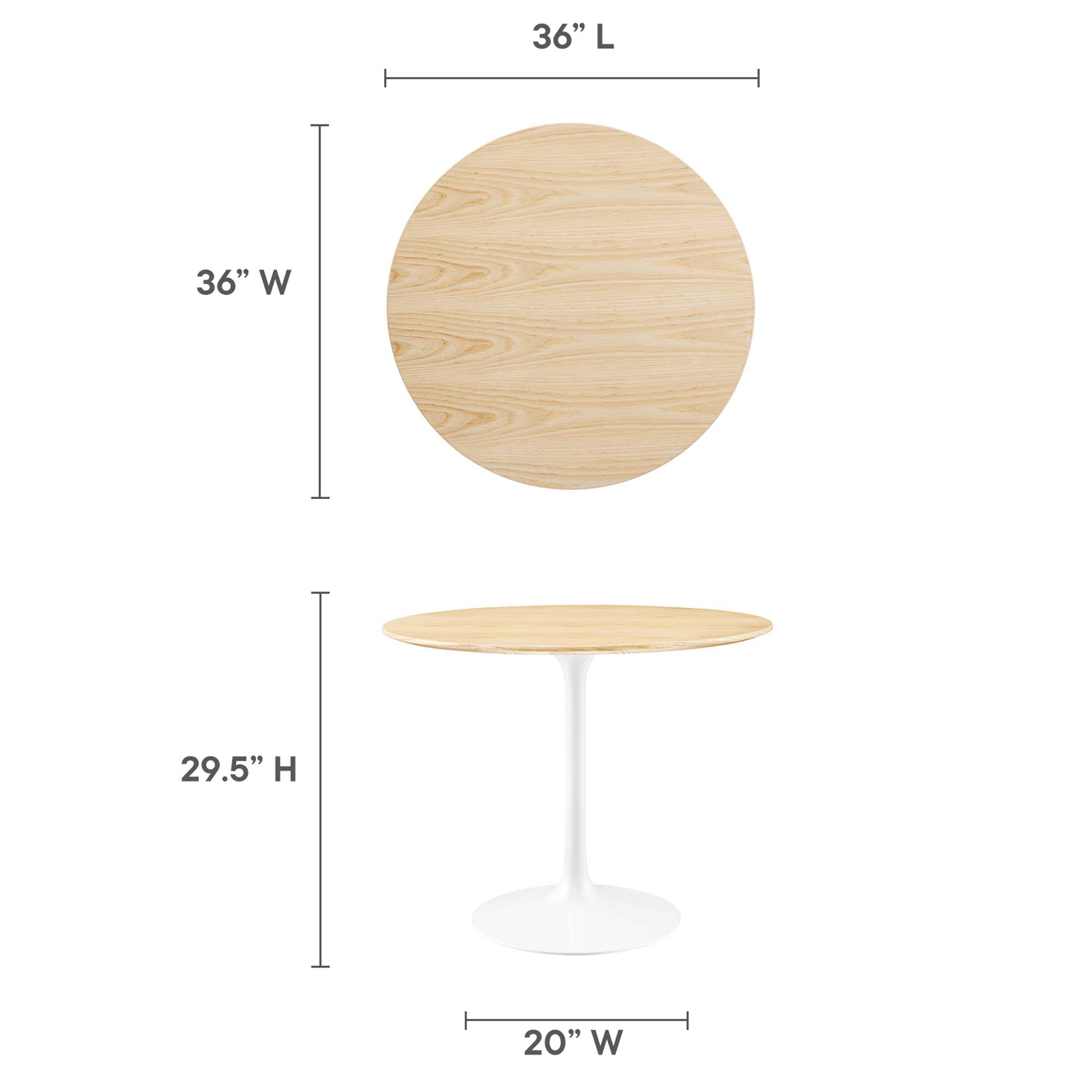 Lippa 36" Round Wood Grain Dining Table