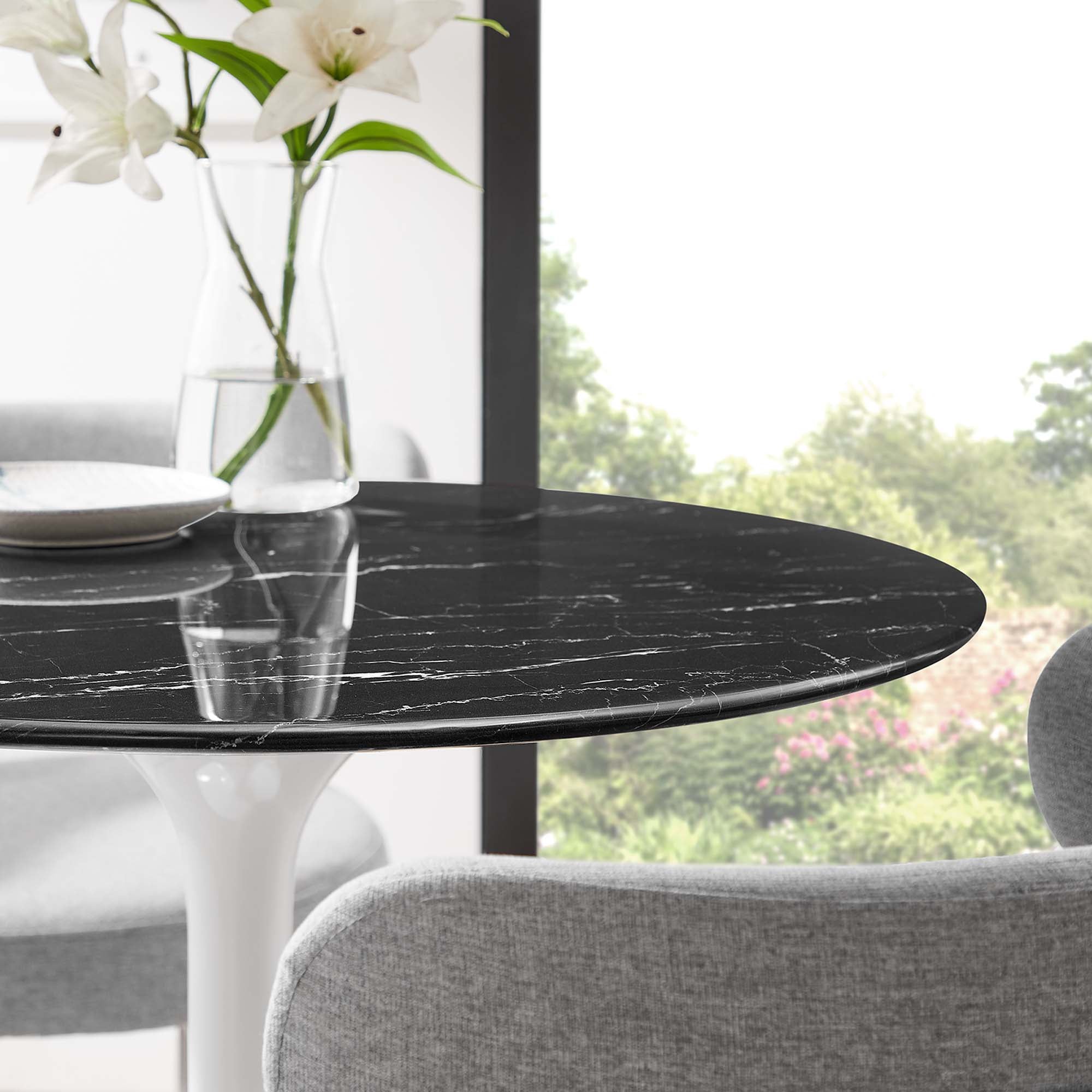 Lippa 28" Round Artificial Marble Dining Table