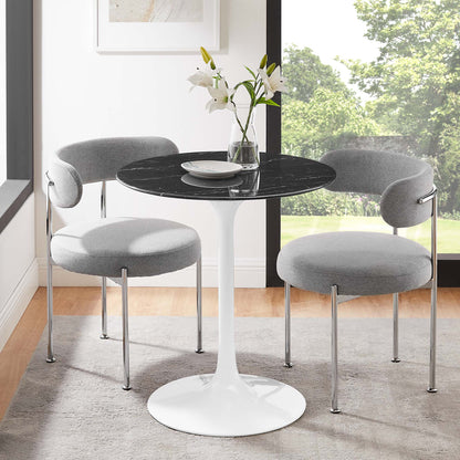 Lippa 28" Round Artificial Marble Dining Table